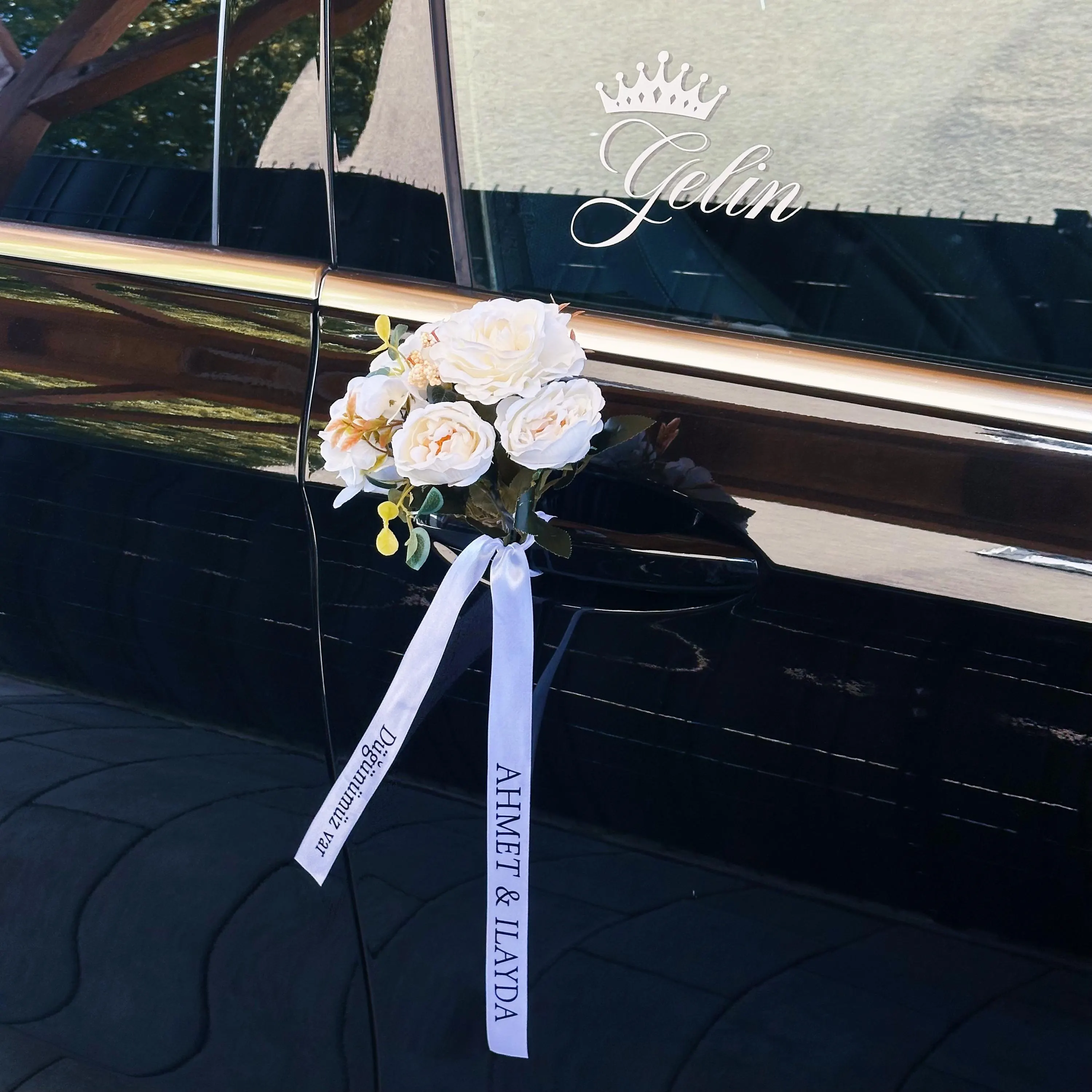 Konvoiband fürs Hochzeitsauto | Personalisiertes Hochzeitsband für das Brautpaar | Hochzeitsdeko - image 4