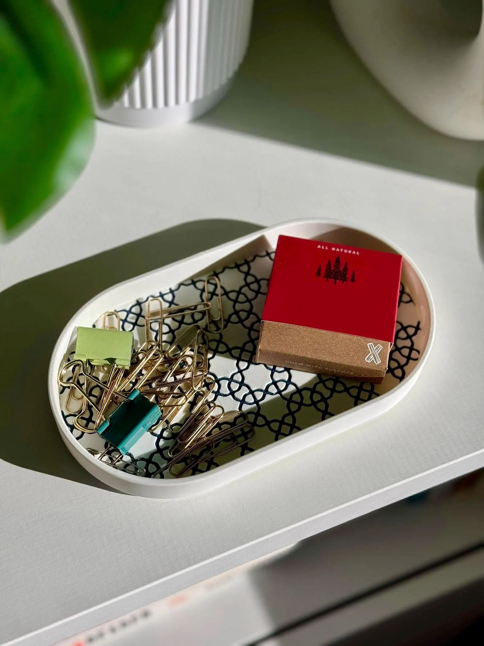 Islamic Geometric Trinket Tray | Arabesque Jewelry Dish | Modern Muslim Home Decor | Decorative Key Catchall Tray - image 4