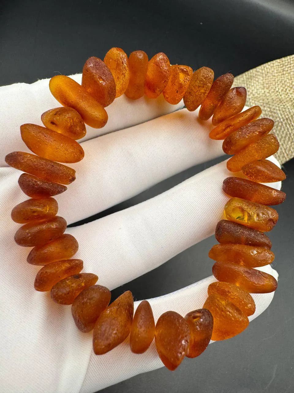 Raw Baltic Amber Bracelet • Honey Cognac, Pain Relief (8.5 inch) - image 3