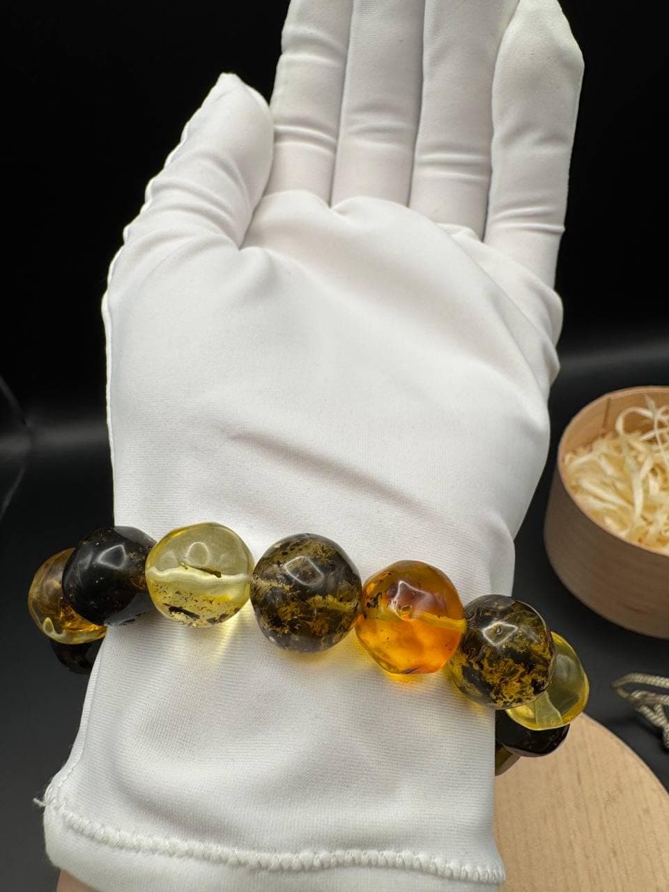 Baltic Amber Bracelet: Round Gemstone Beads, Mixed Colors, Handmade - image 4