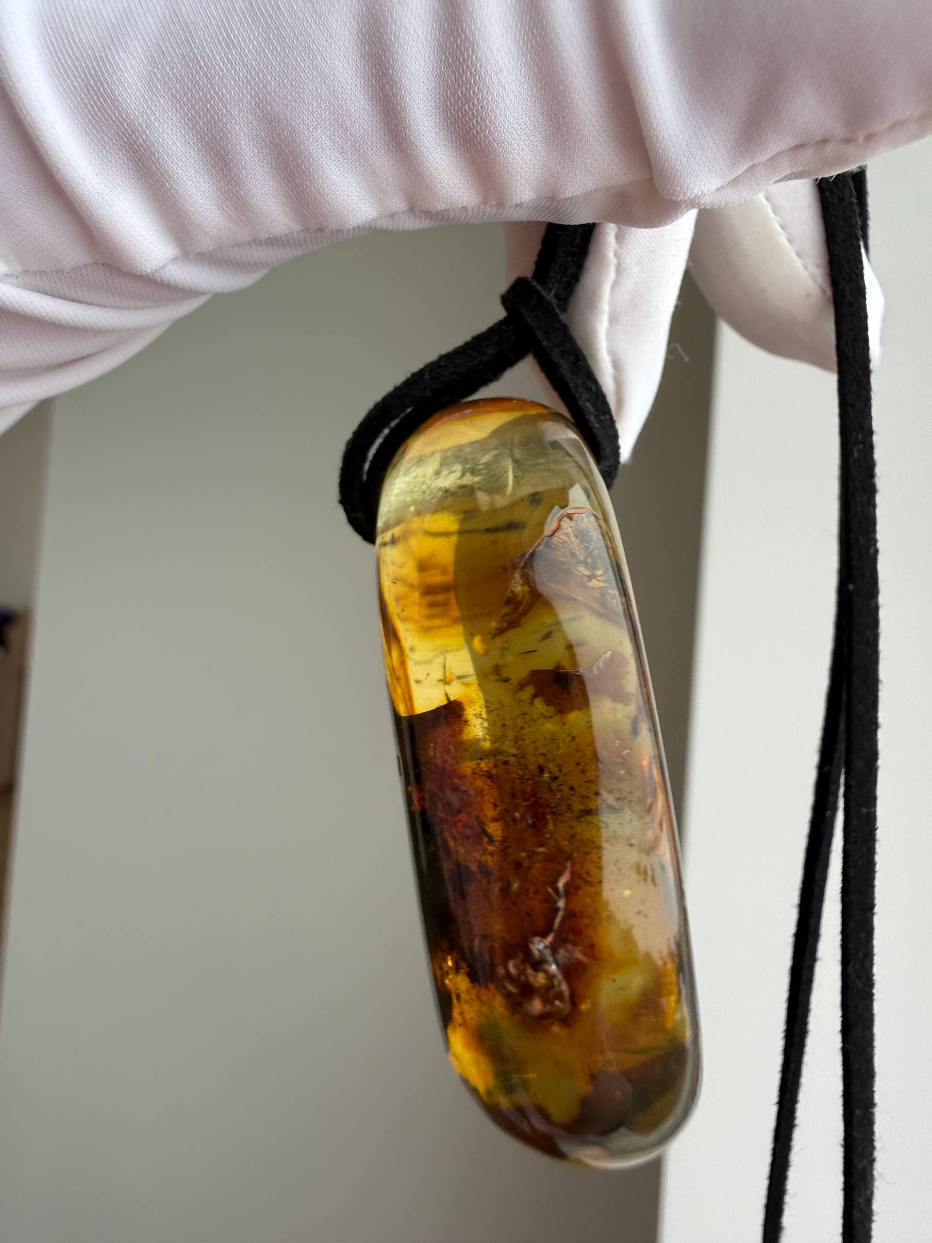 Large Baltic Amber Pendant with Insect Inclusion – Natural Fossil Gemstone Jewelry - image 4
