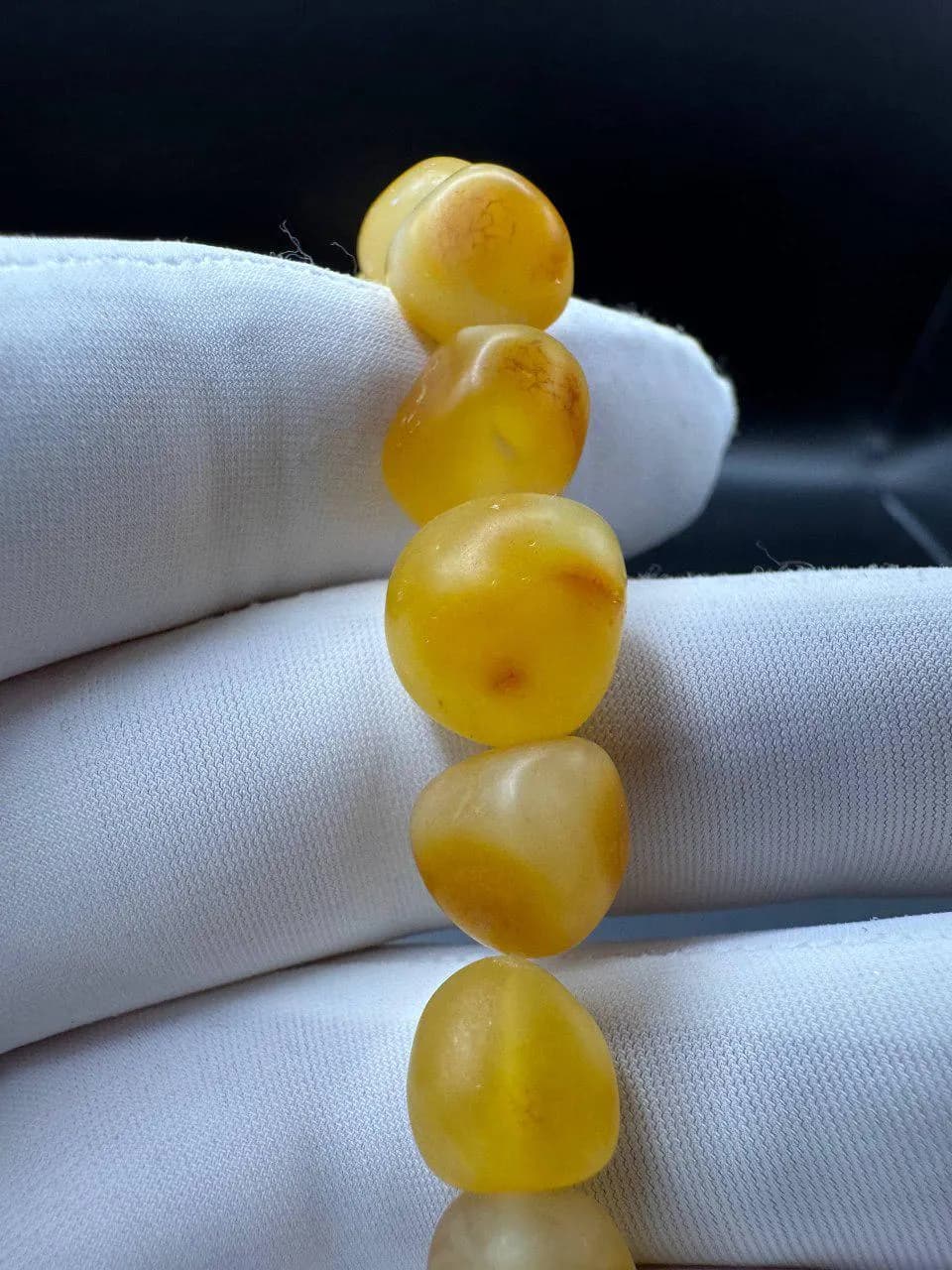 Raw Baltic Amber Bracelet • Natural Gemstone Stretch Bracelet - image 5