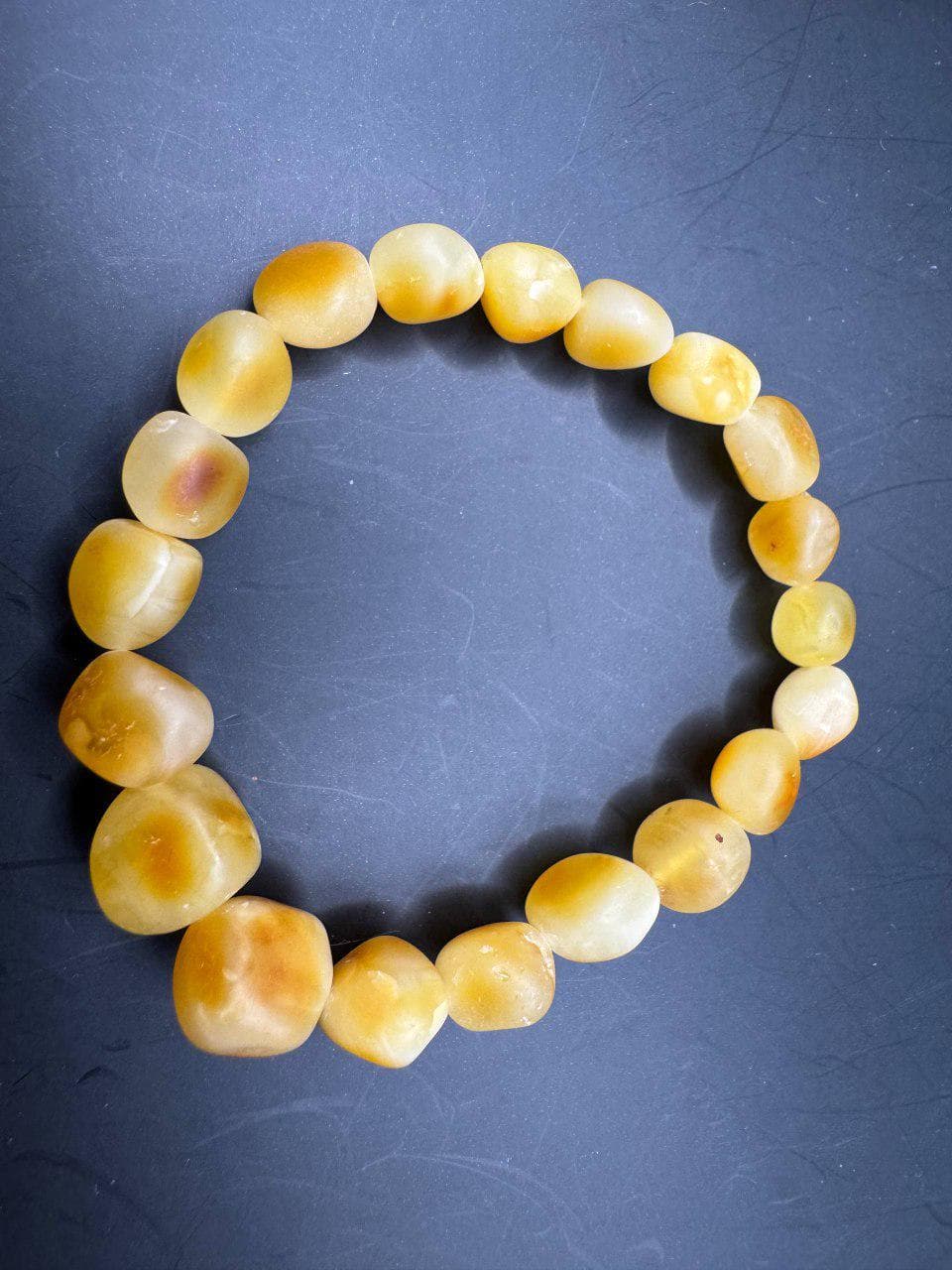Raw Baltic Amber Bracelet • Natural Gemstone Stretch Bracelet