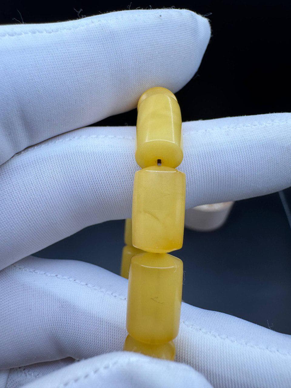 Vintage Baltic Amber Bracelet – Butterscotch Barrel Bead, Handmade - image 4