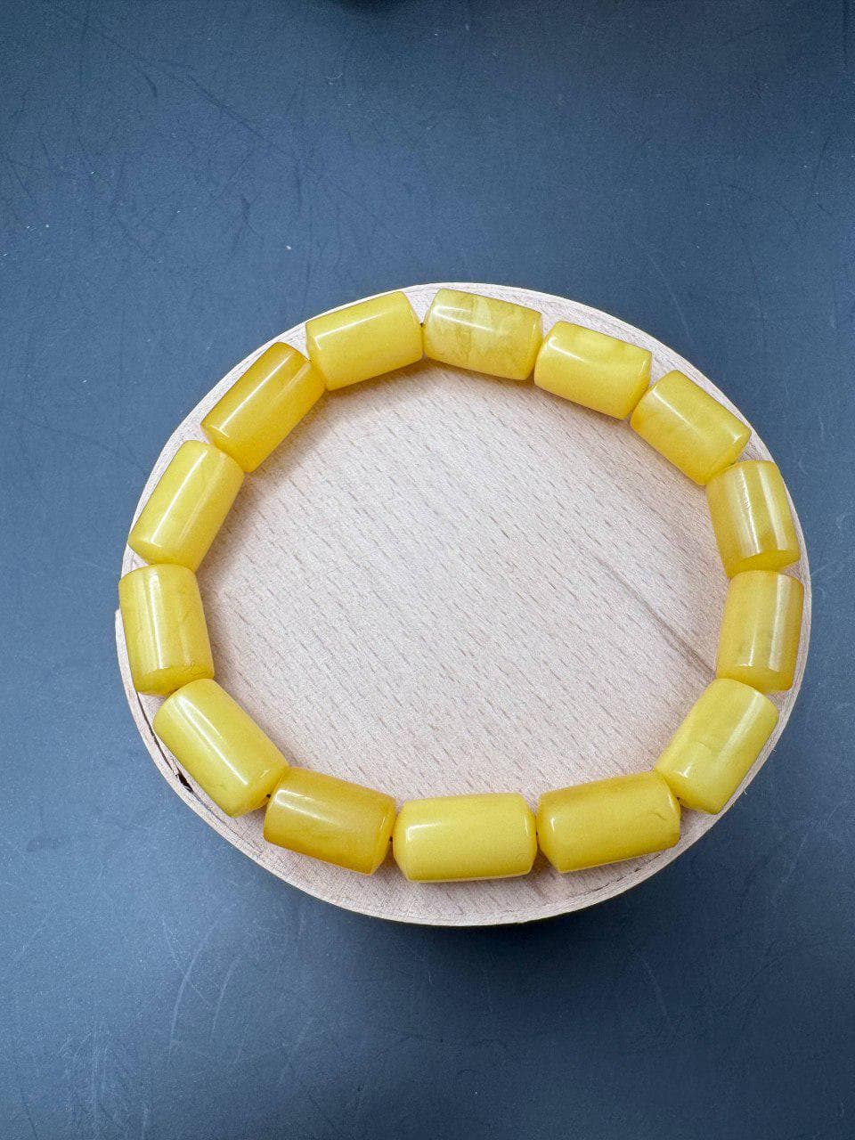 Vintage Baltic Amber Bracelet – Butterscotch Barrel Bead, Handmade - image 2