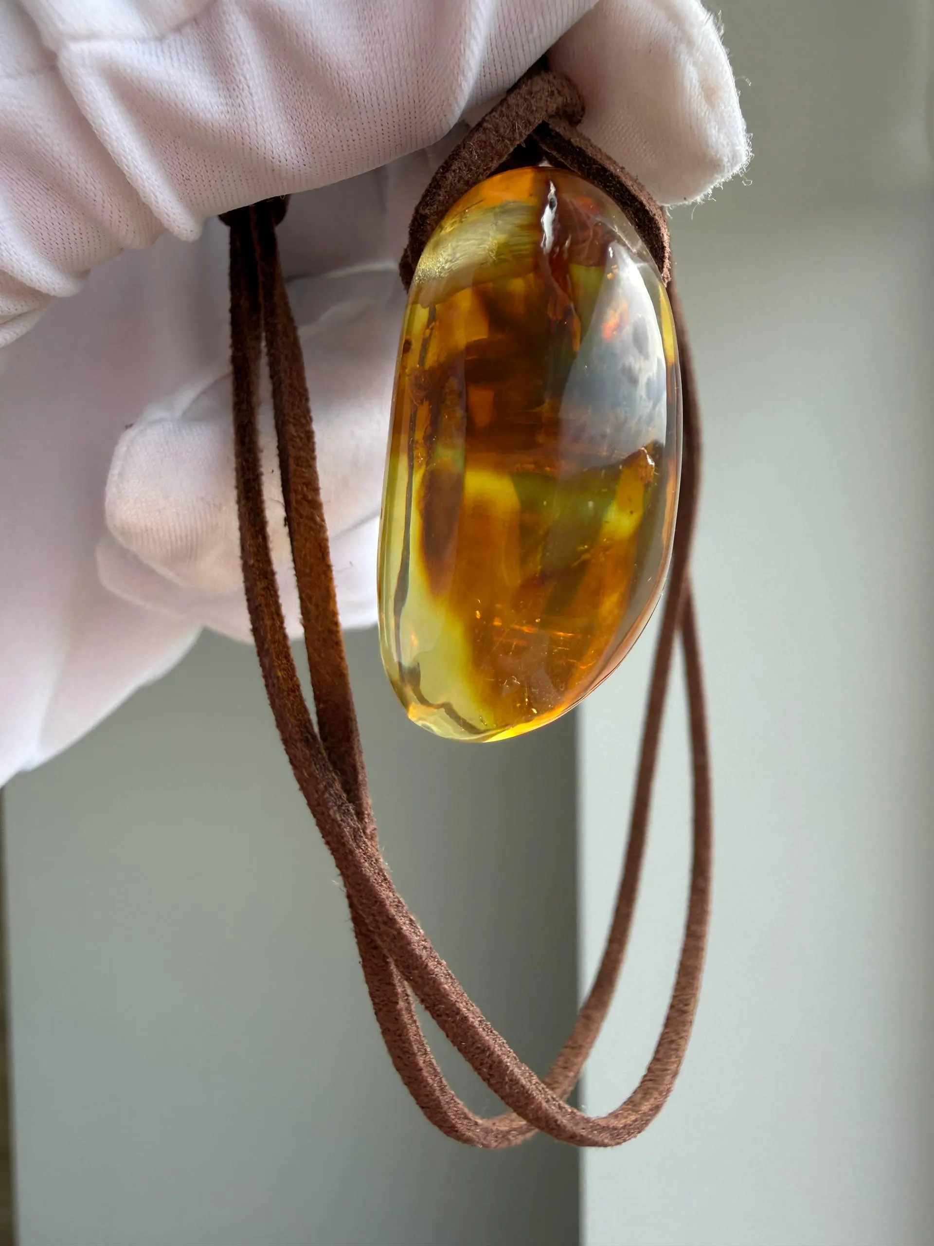Large Natural Baltic Amber Pendant Necklace, Statement Amber Jewelry, Genuine Amber Stone, Handmade Organic Necklace, Unique Gift for Her - image 4