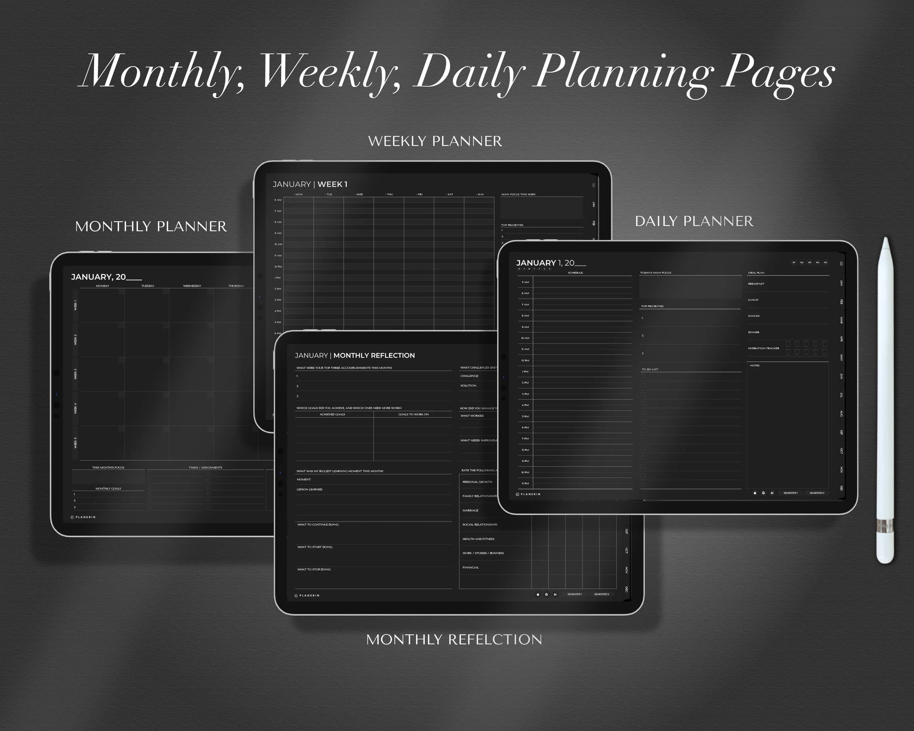 Digital Student Planner In Dark Mode
