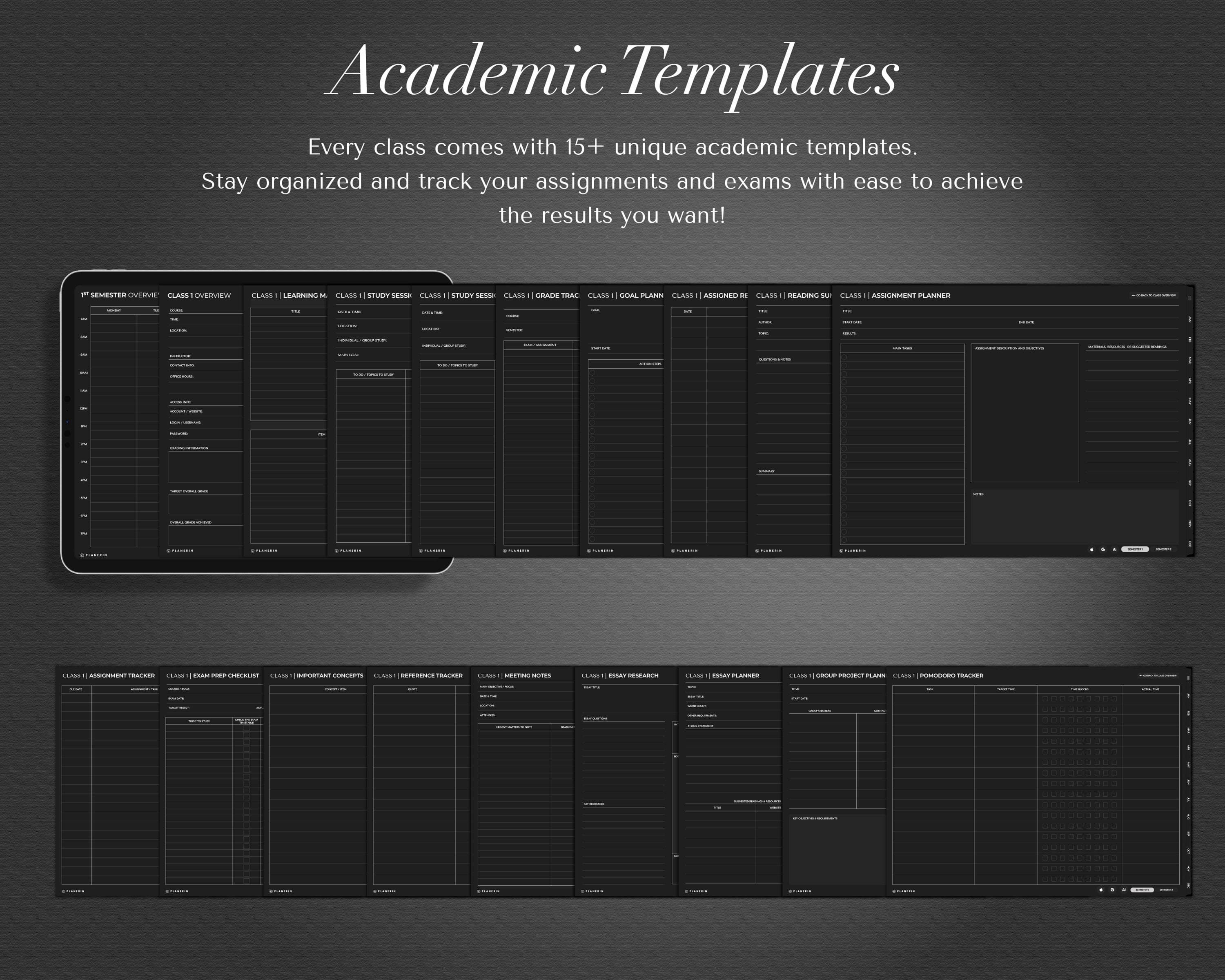 Digital Student Planner In Dark Mode