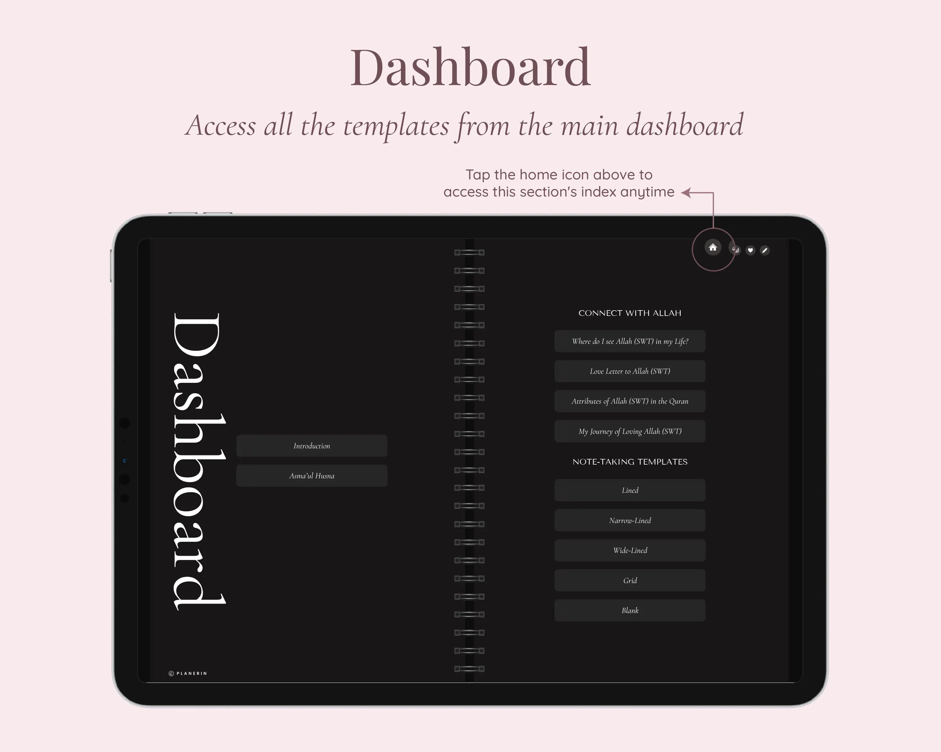 99 Names of Allah Journal: Digital Islamic Reflection Journal (Goodnotes Compatible) - image 2