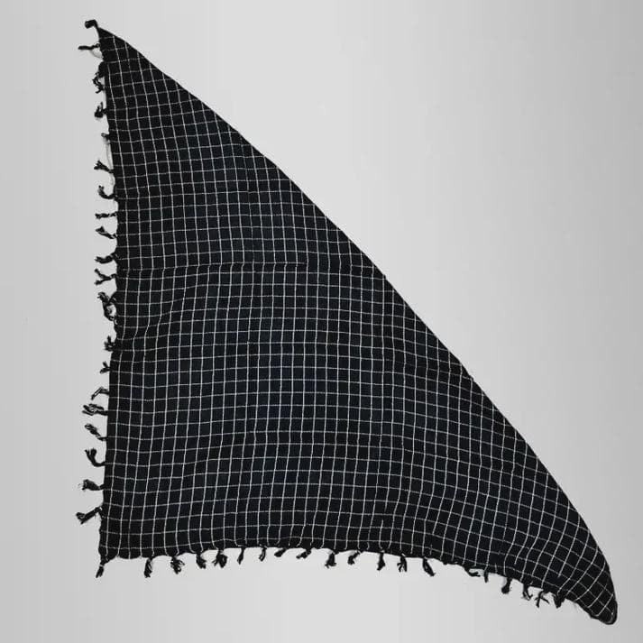 Pack of 2 Black Cotton Keffiyeh Scarf 1x1 Meter Muslim Shemagh Style Head Scarf Soft Lightweight Prayer Shawl for Men and Female Kifaya - image 4
