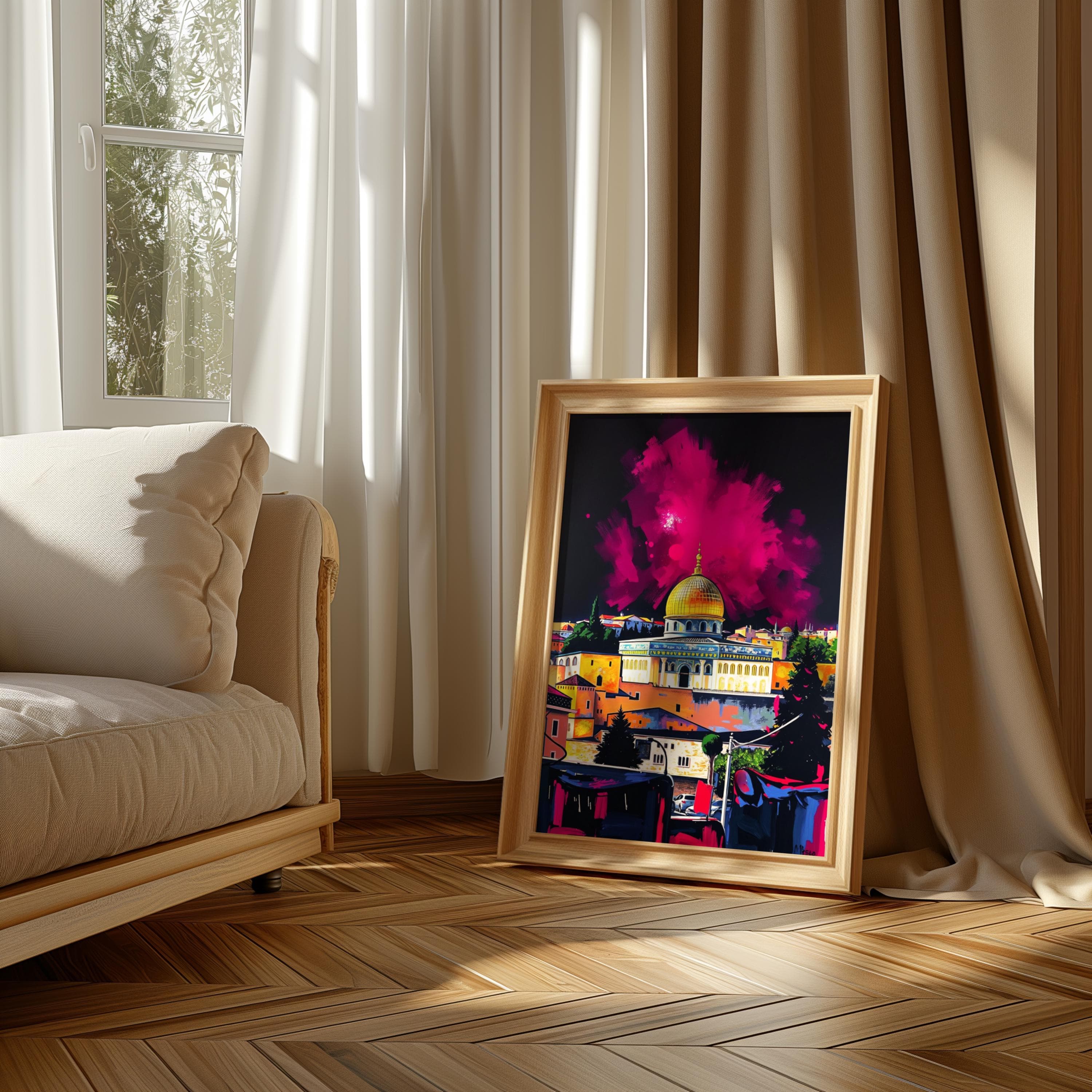 Dome of the Rock Art Print: Jerusalem Abstract Painting (Digital Download) - image 3