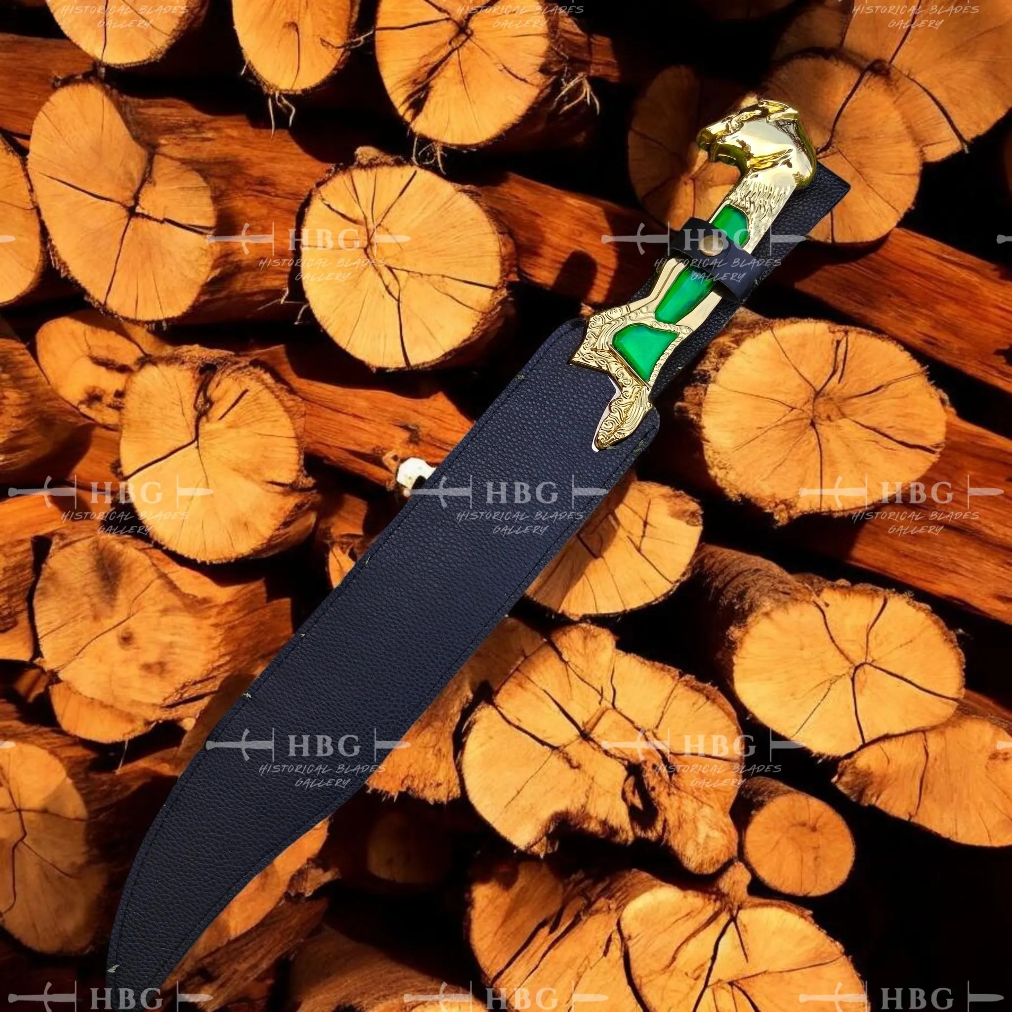 Loki Dagger Metal Replica | God of Mischief Inspired Fantasy Dagger | 22" Gold Green Cosplay Prop - image 3