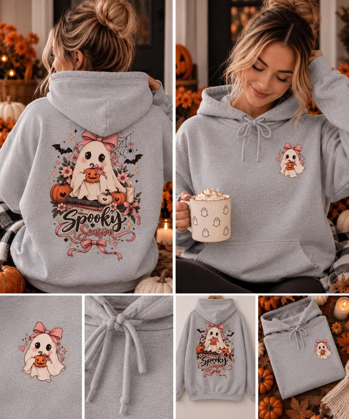 Spooky Season Hoodie Damen/ Halloween Hoodie/ Girly Halloween Hoodie/ Pumpkin Hoodie/ Spooky Season Outfit
