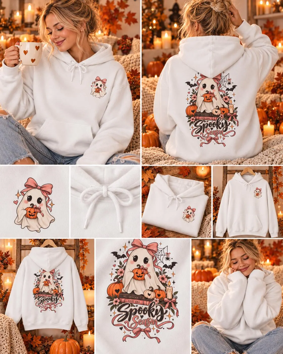 Spooky Season Hoodie Damen/ Halloween Hoodie/ Girly Halloween Hoodie/ Pumpkin Hoodie/ Spooky Season Outfit - image 4
