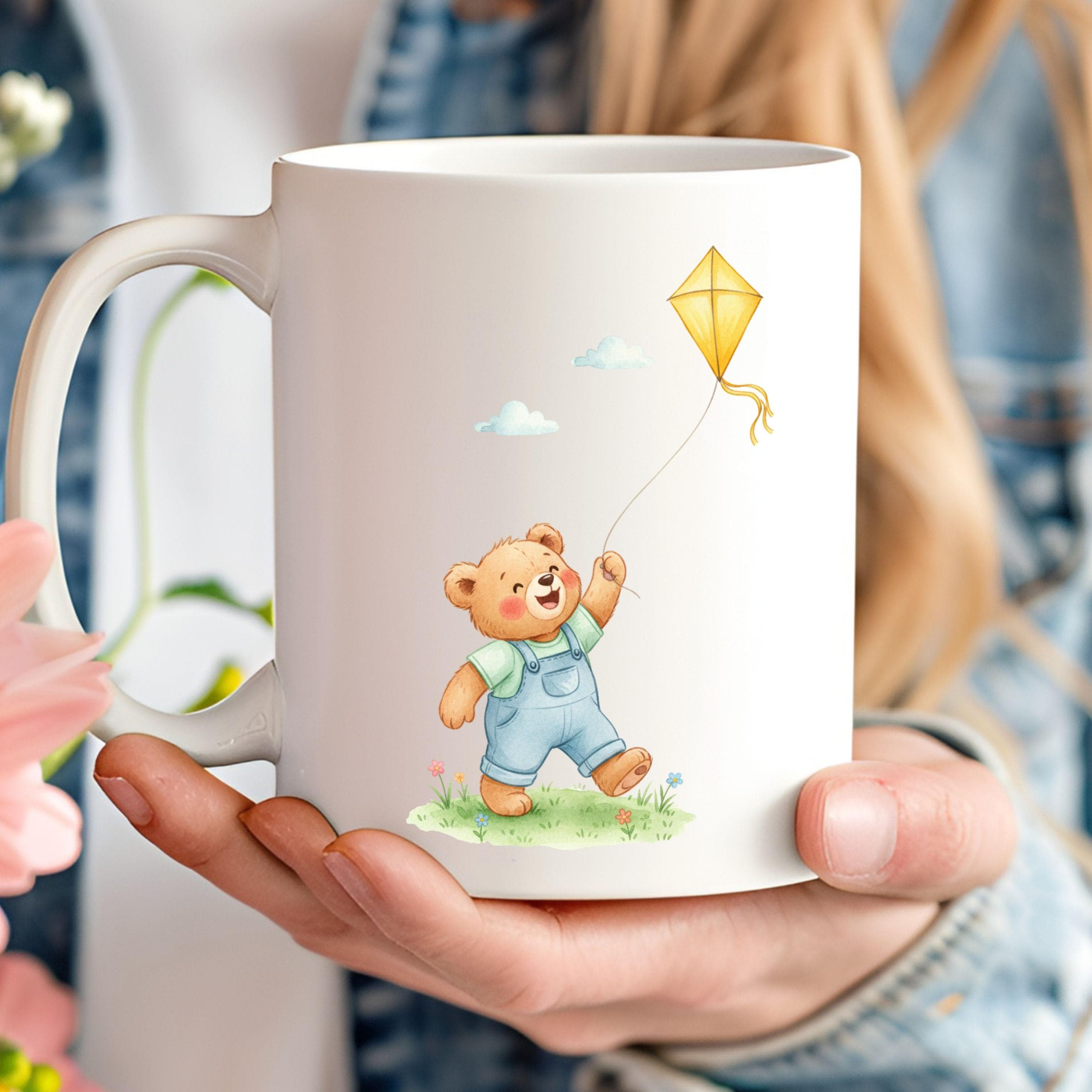 15 Watercolor Spring Teddy Clipart, Cute Teddy Bear PNG, Spring Animal Clipart, Seasonal Clipart, Scrapbook, Junk Journal, Digital Download - image 5