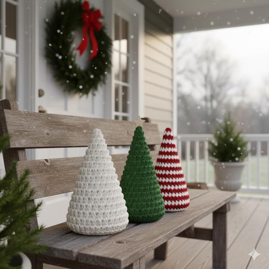 Evergreen Crochet Tree Pattern, Cone Holiday Decor (PDF Download) - image 2