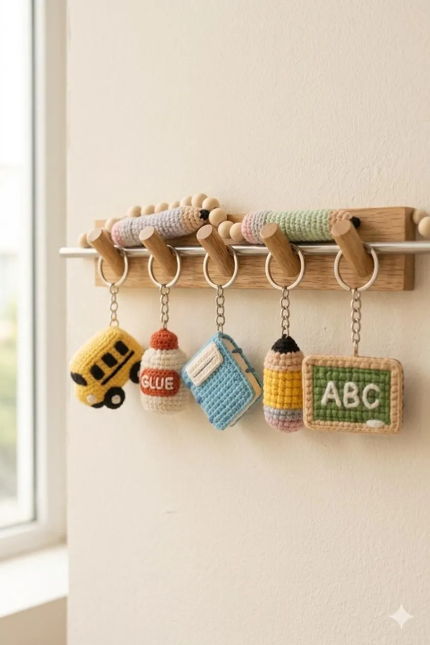 Back to School Crochet Keychain Patterns Bundle (PDF Download) - image 3