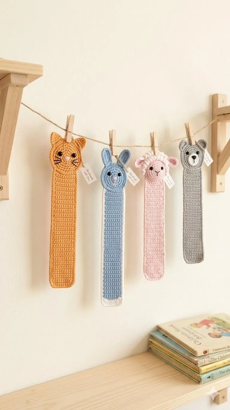Crochet Animal Bookmark Pattern Bundle (Set of 4), Cat, Bunny, Chipmunk, Rabbit PDF - image 3