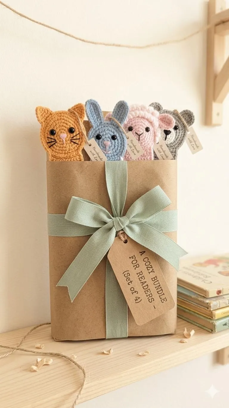 Crochet Animal Bookmark Pattern Bundle (Set of 4), Cat, Bunny, Chipmunk, Rabbit PDF - image 2