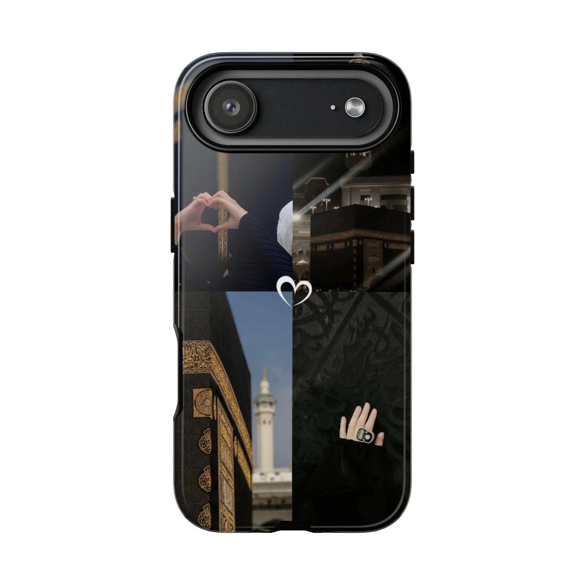 Mecca Kaaba Photo Grid Phone Case | Dark Islamic Aesthetic Tough Case for iPhone & Samsung | Hajj Umrah Muslim Gift | Black Gold - image 5