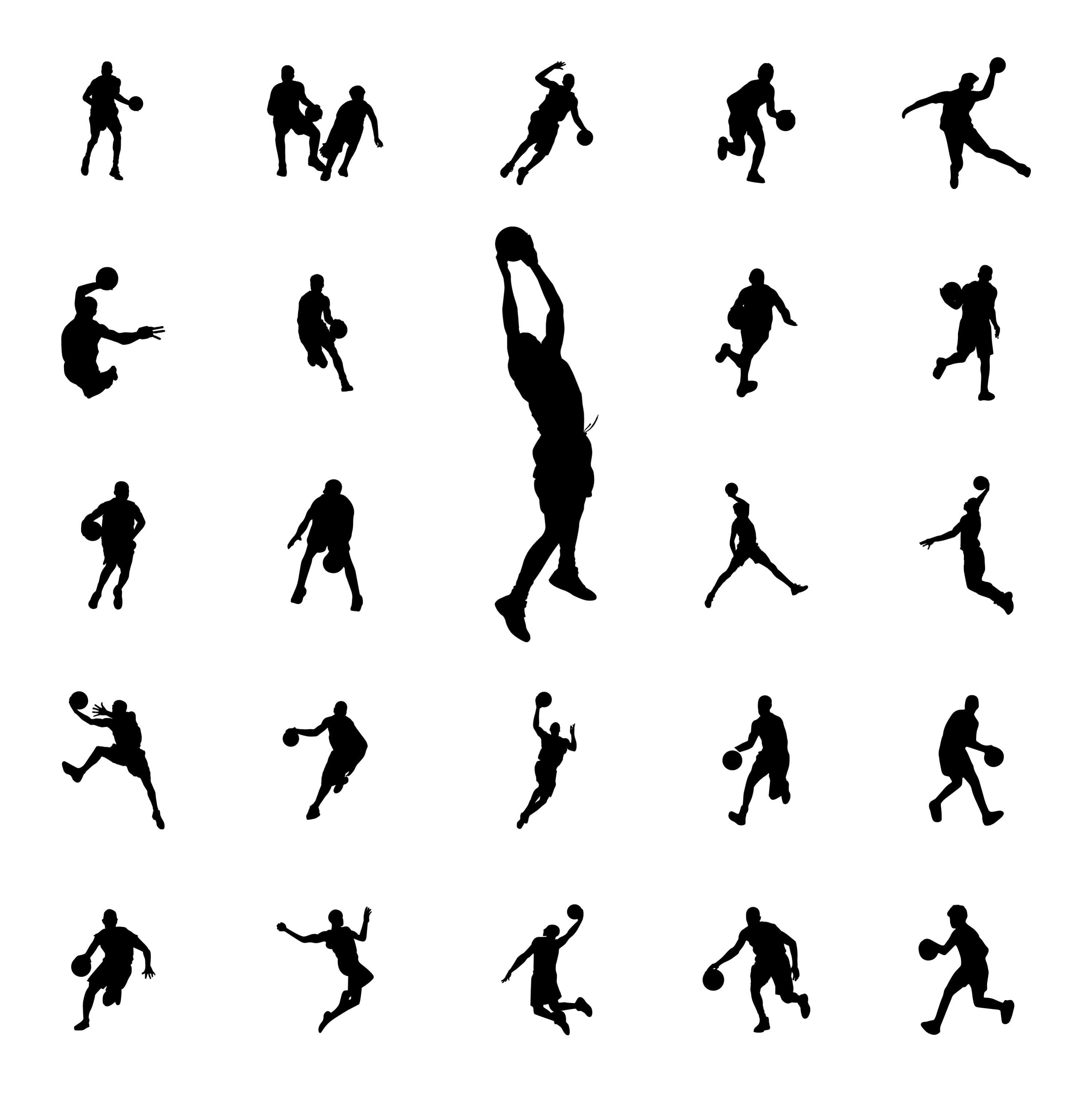 Basketball Player SVG Bundle: 150 Sports Silhouette Clipart (Cut Files) - image 4