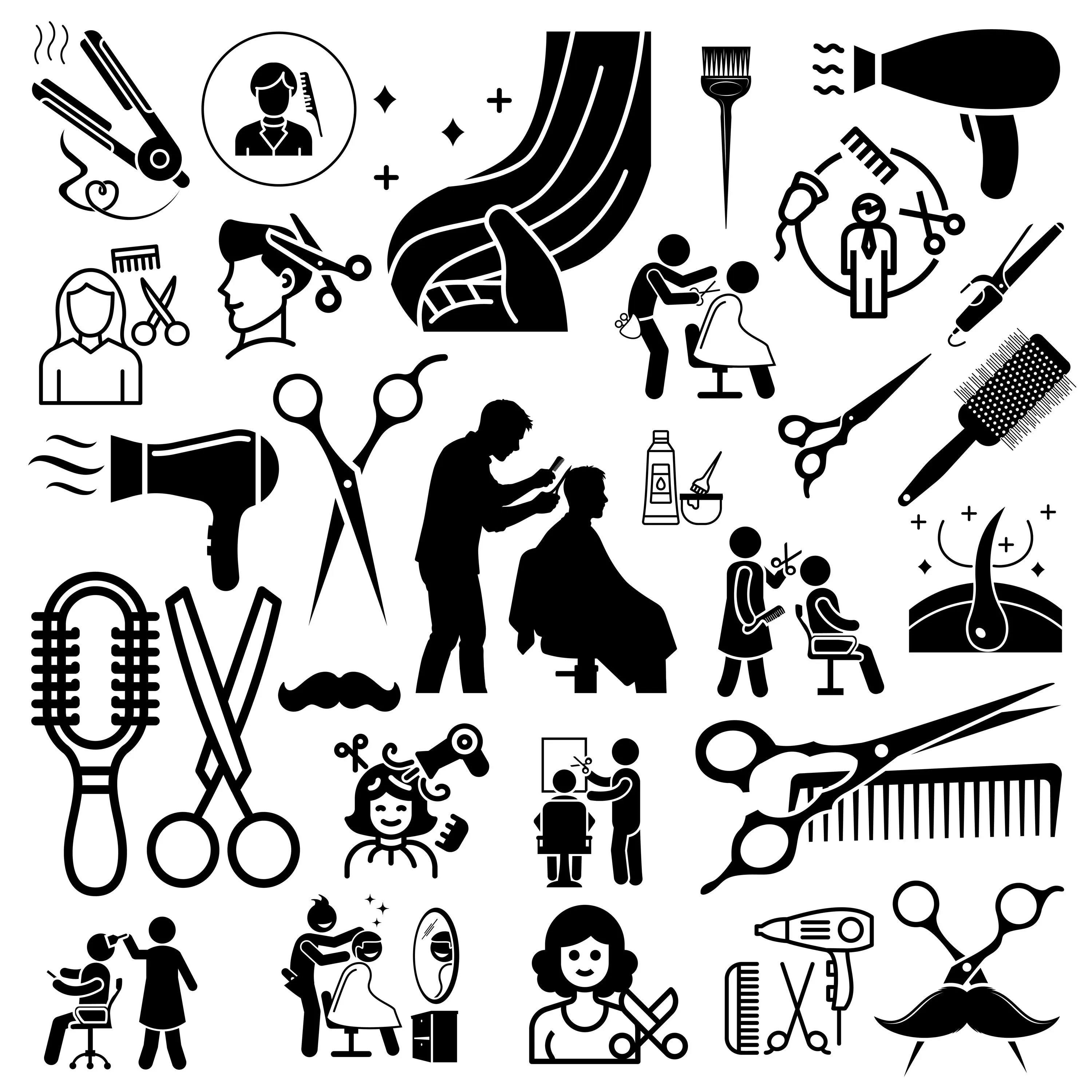 Hairstylist SVG Bundle | Salon Equipment Clipart | Cutting Machine Files | Stylist Elements Bundle - image 2