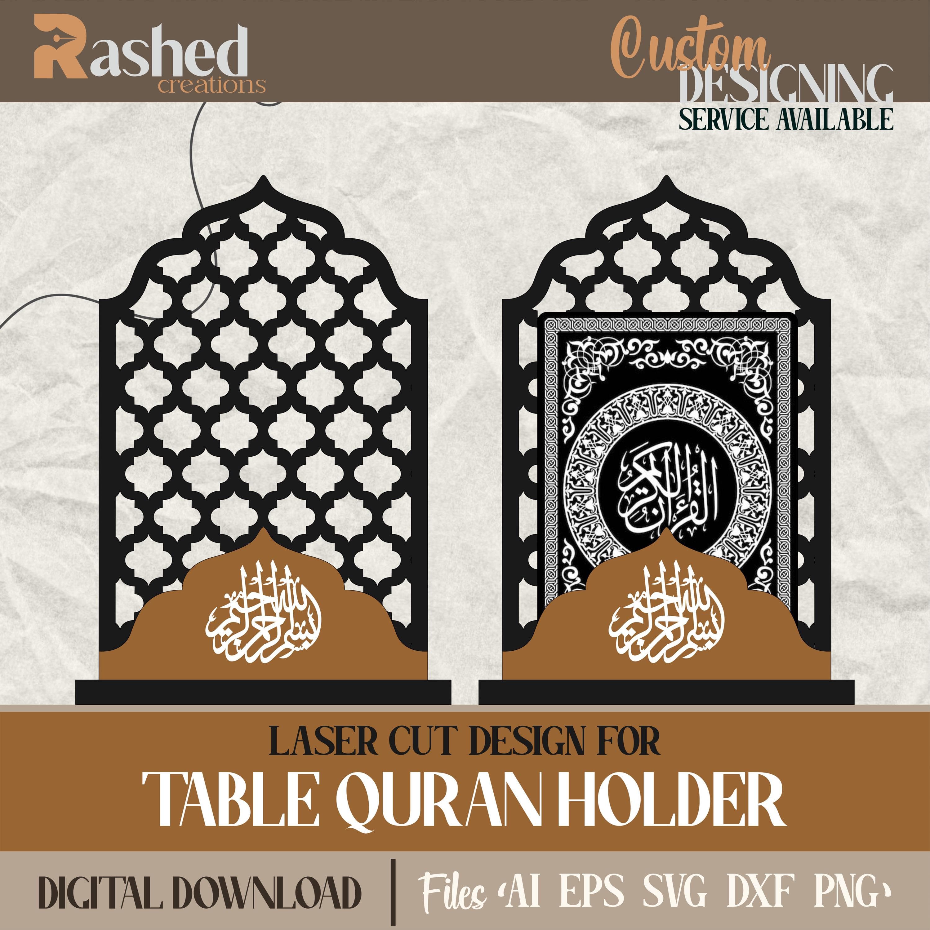 Laser-Cut Quran Holder, Modern Muslim Prayer Gift (Digital Download)
