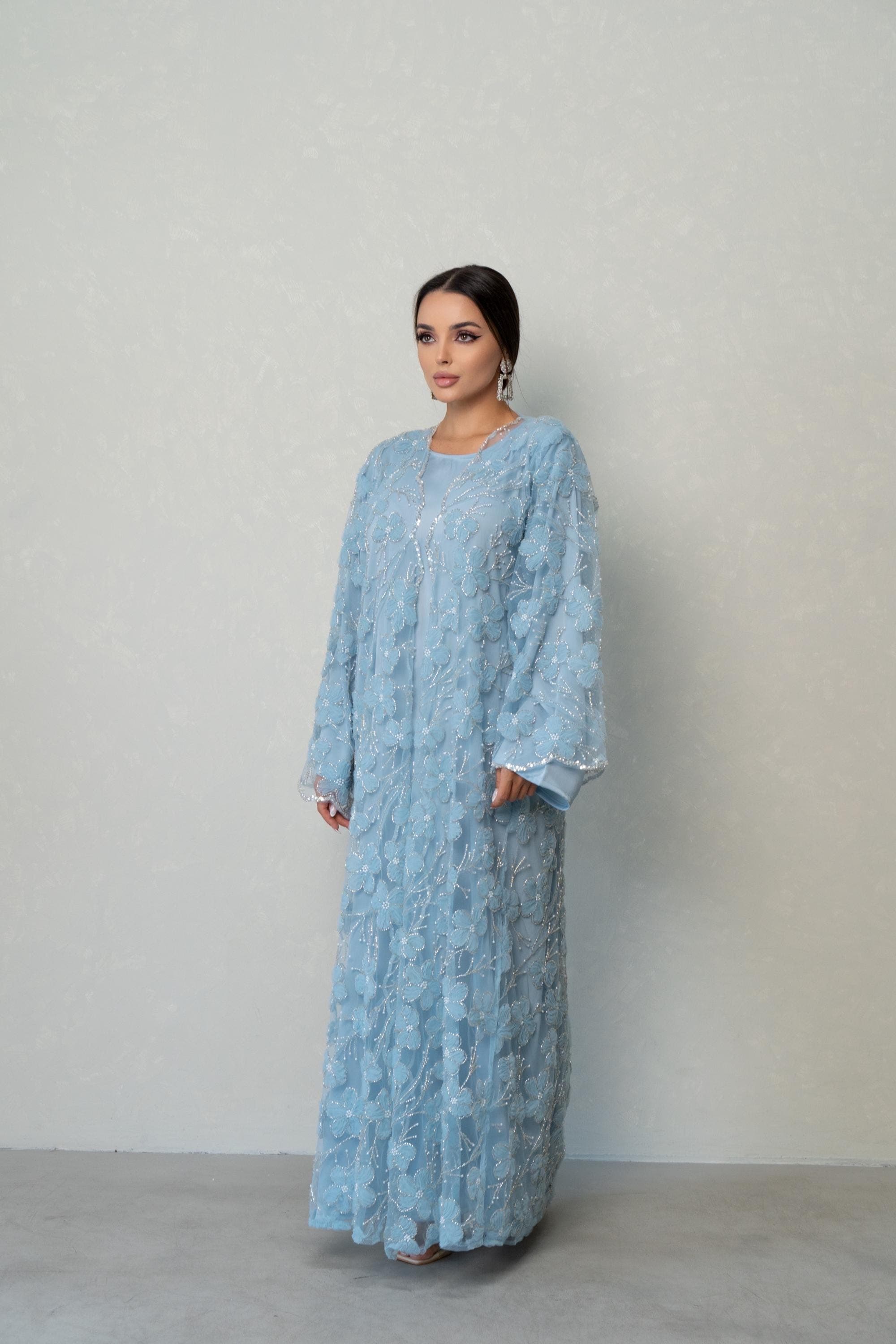 luxury abaya luxury dress wedding guest modest dress eid abaya tulle abaya floral abaya wedding abaya