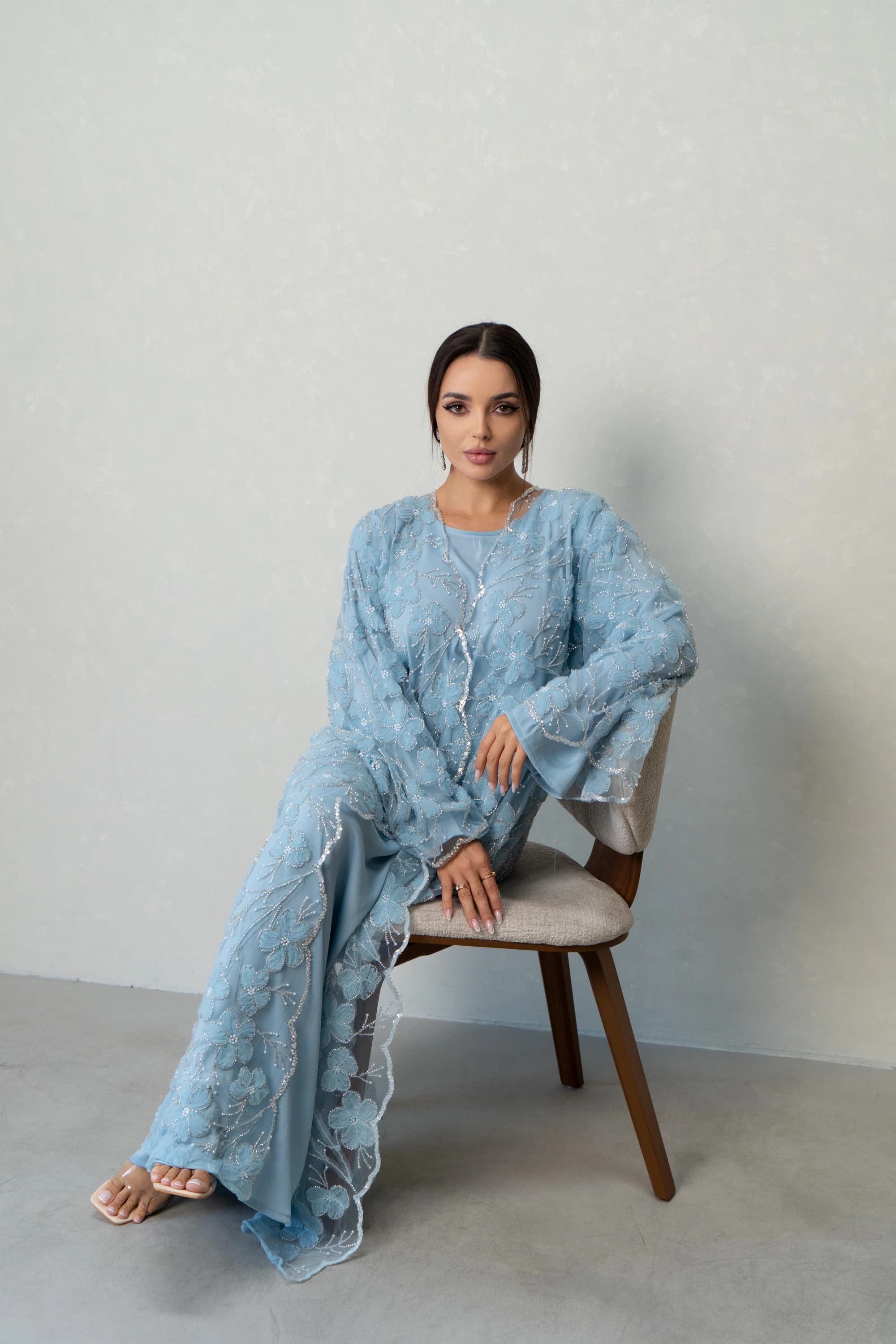 luxury abaya luxury dress wedding guest modest dress eid abaya tulle abaya floral abaya wedding abaya