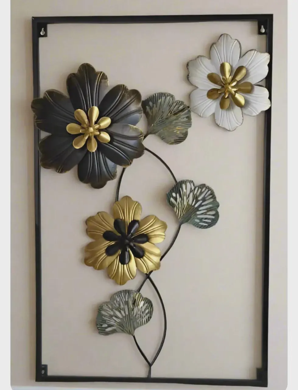 Imported Premium Quality Metal Flower Frame Elegant Wall Art Decorative Metal Art Flower Frame Home Decor Gift - image 3