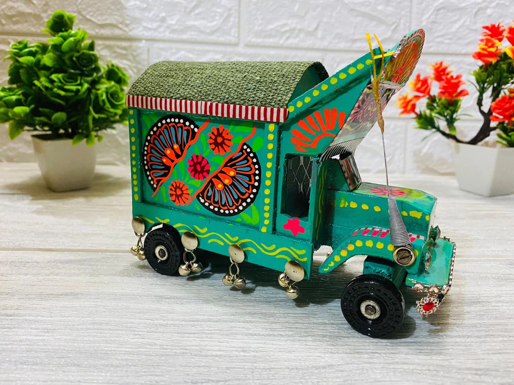 TRUCK ART Miniature, Truck Art Table Decor, Truck Art Decorative truck Souvenir of Pakistan, truck art, home decoration, Antique Items - image 4