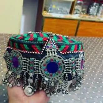 Halima Sultan Style Handmade Cap for Women & Girls with Elegant Jewellery Traditional Afghani Female Cap Perfect for Cultural Festive - image 2