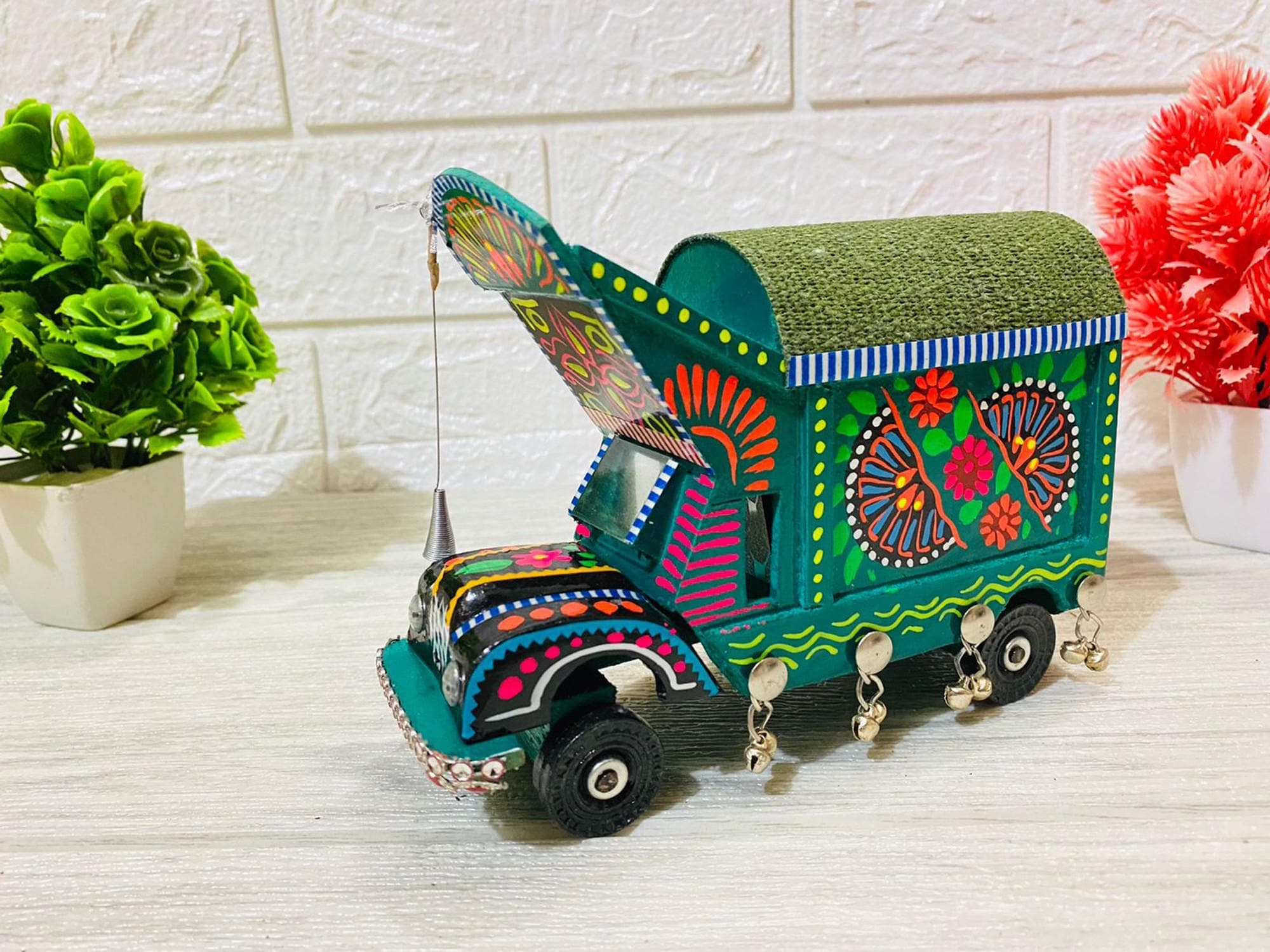 TRUCK ART Miniature, Truck Art Table Decor, Truck Art Decorative truck Souvenir of Pakistan, truck art, home decoration, Antique Items - image 3