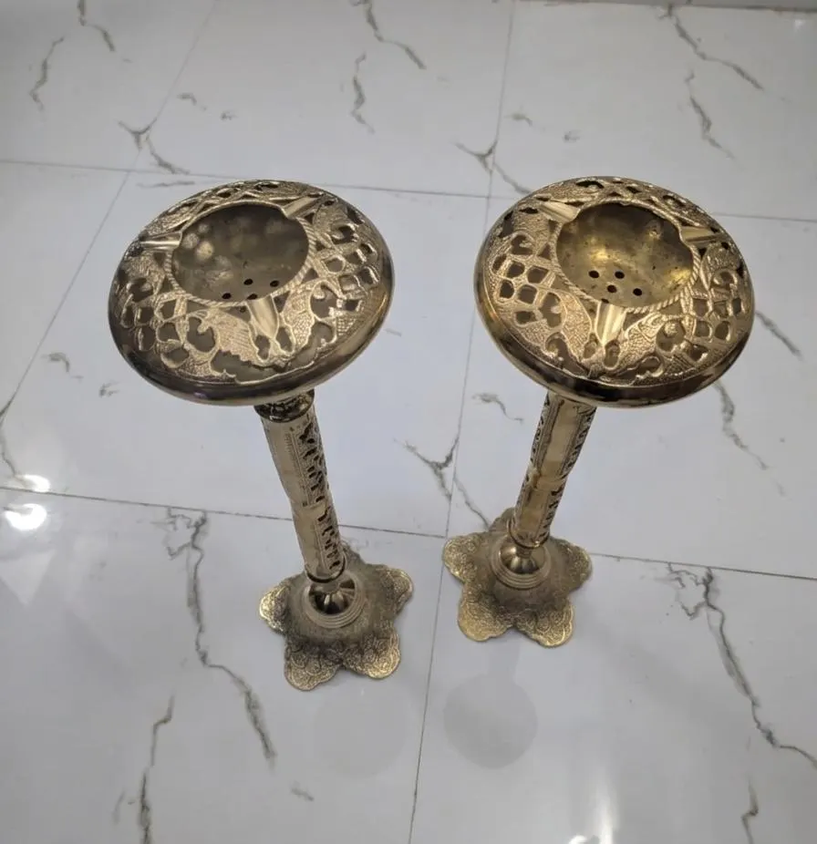 Vintage Handmade Brass Ashtray Cigarette Ashtray Smoker's Essential vintage Brass Holder Cigar Ashtray with Stand Cigar Gift Idea Home Decor - image 2