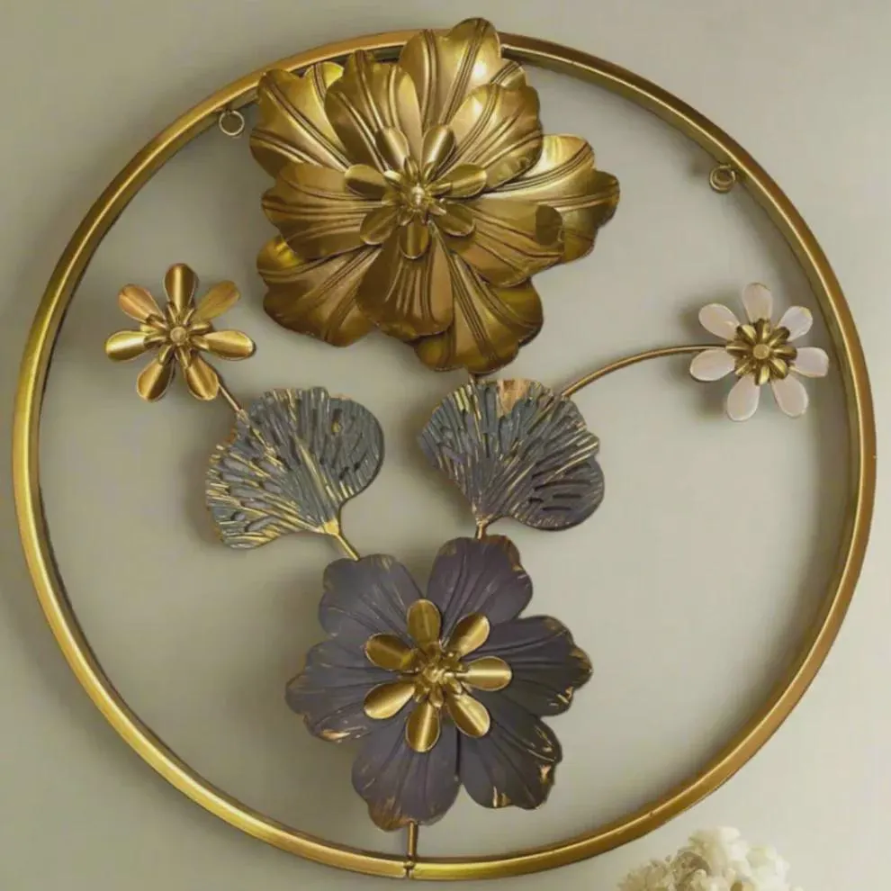 Imported Premium Quality Metal Flower Frame Elegant Wall Art Decorative Metal Art Flower Frame Home Decor Gift - image 2