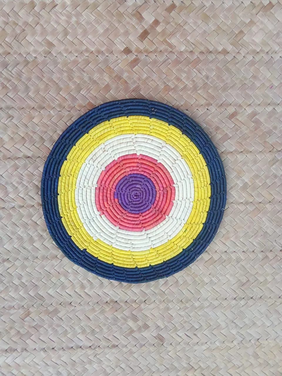 Handwoven Date Palm Leaf Placemats Set of 4 6 | Colorful Round Woven Table Mats | Eco Friendly Boho Dining Decor | Natural Fiber Gift - image 5