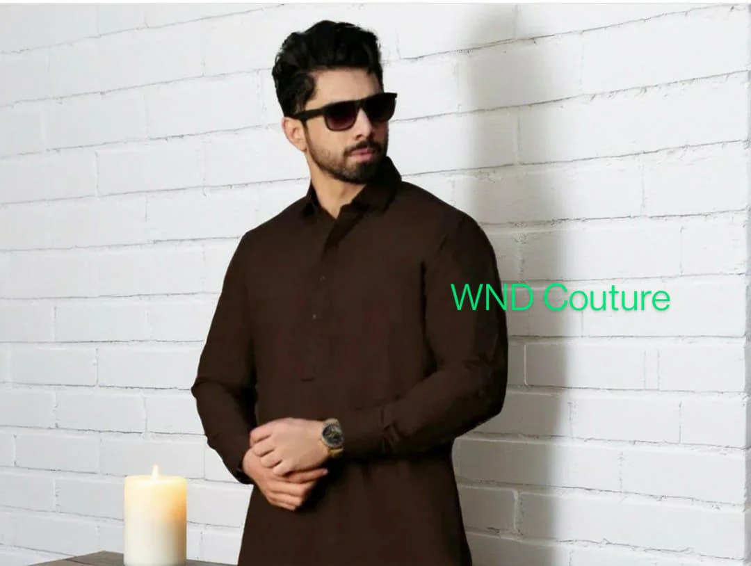 Navy Blue Cotton Pathani Suit: Indian Wedding Festive Wear - image 4