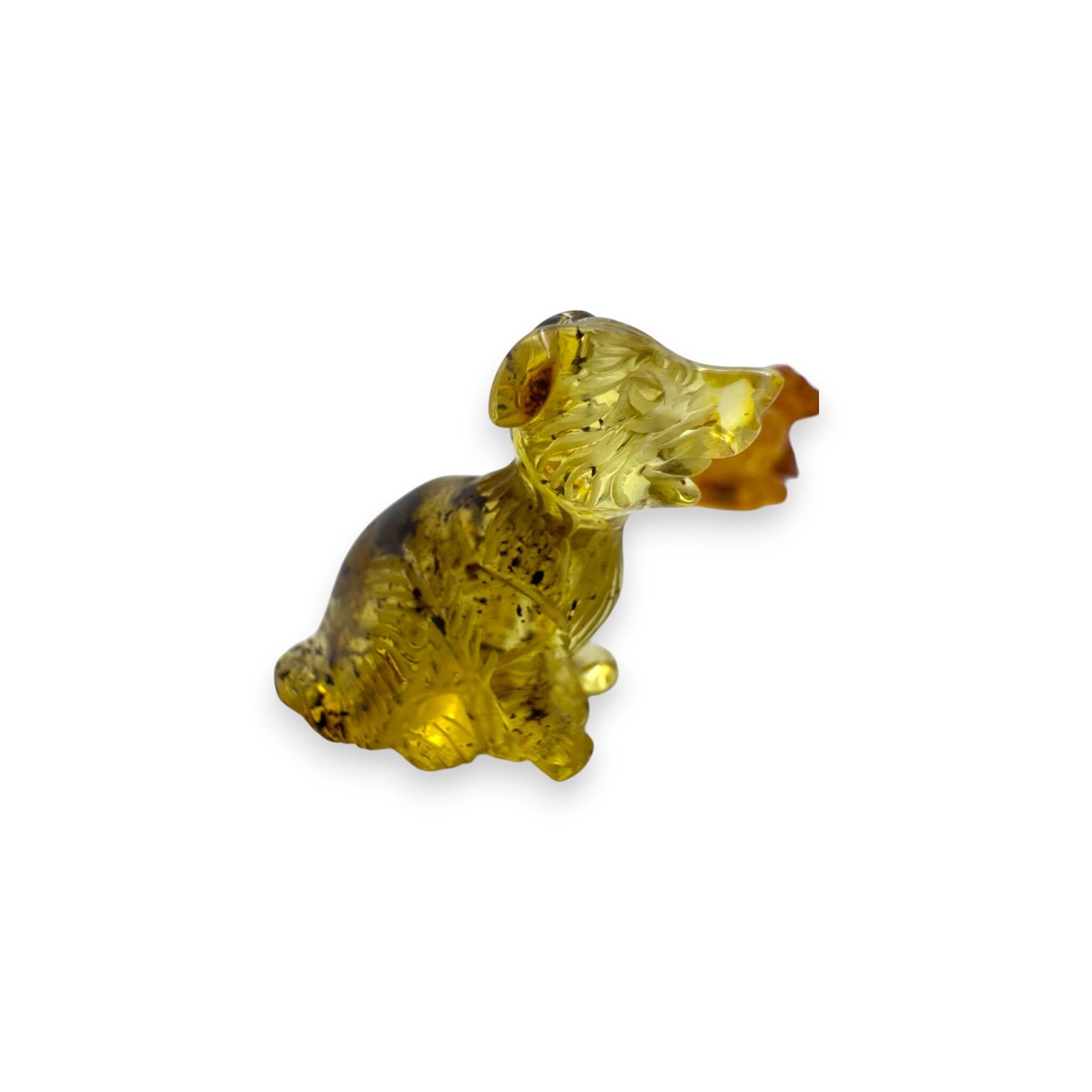 Baltic Amber dog ornament, quality hand carved, dog, Hand Carved Amber dog Figurine, dog Statue, doggy, hound