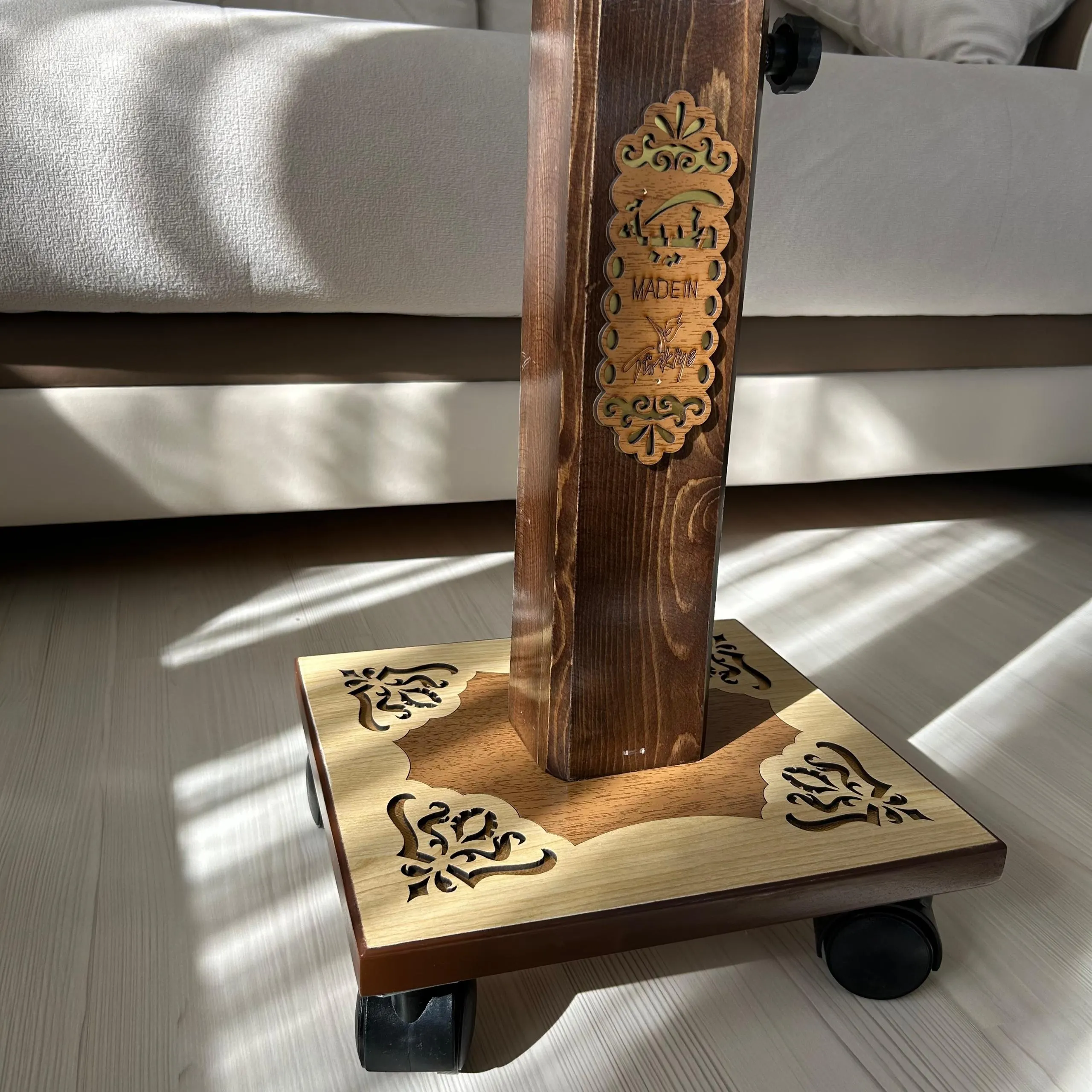 Moveable Wooden Quran Stand, Reading Stand with Wheels: Adjustable Islamic Reading Desk For Huge Books - image 5