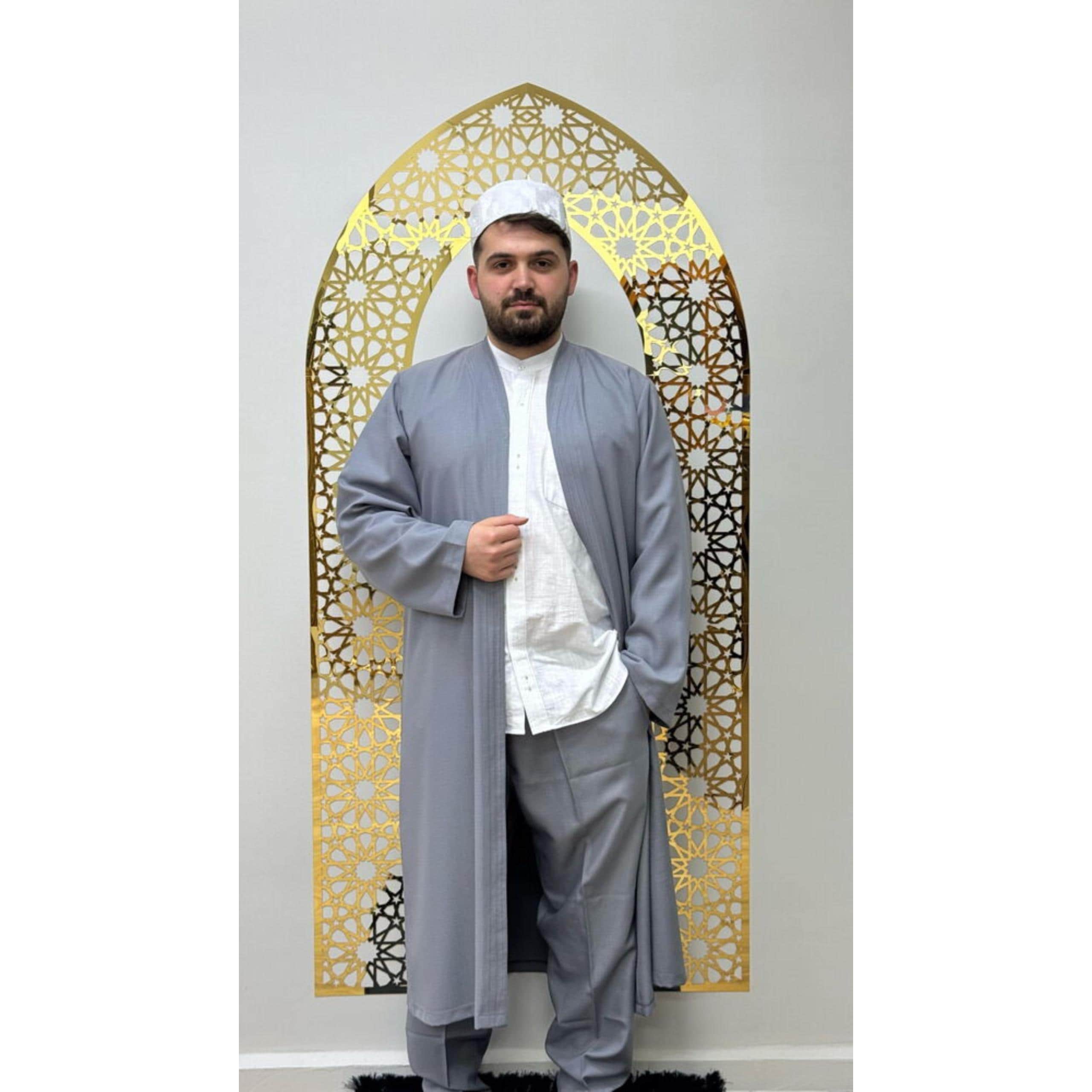 Jubbah and Shalwar Set, Islamic Men’s Clothing, Muslim Man Robes and Pants, Islamic Prayer Jubba and Salwar Outfit - image 5