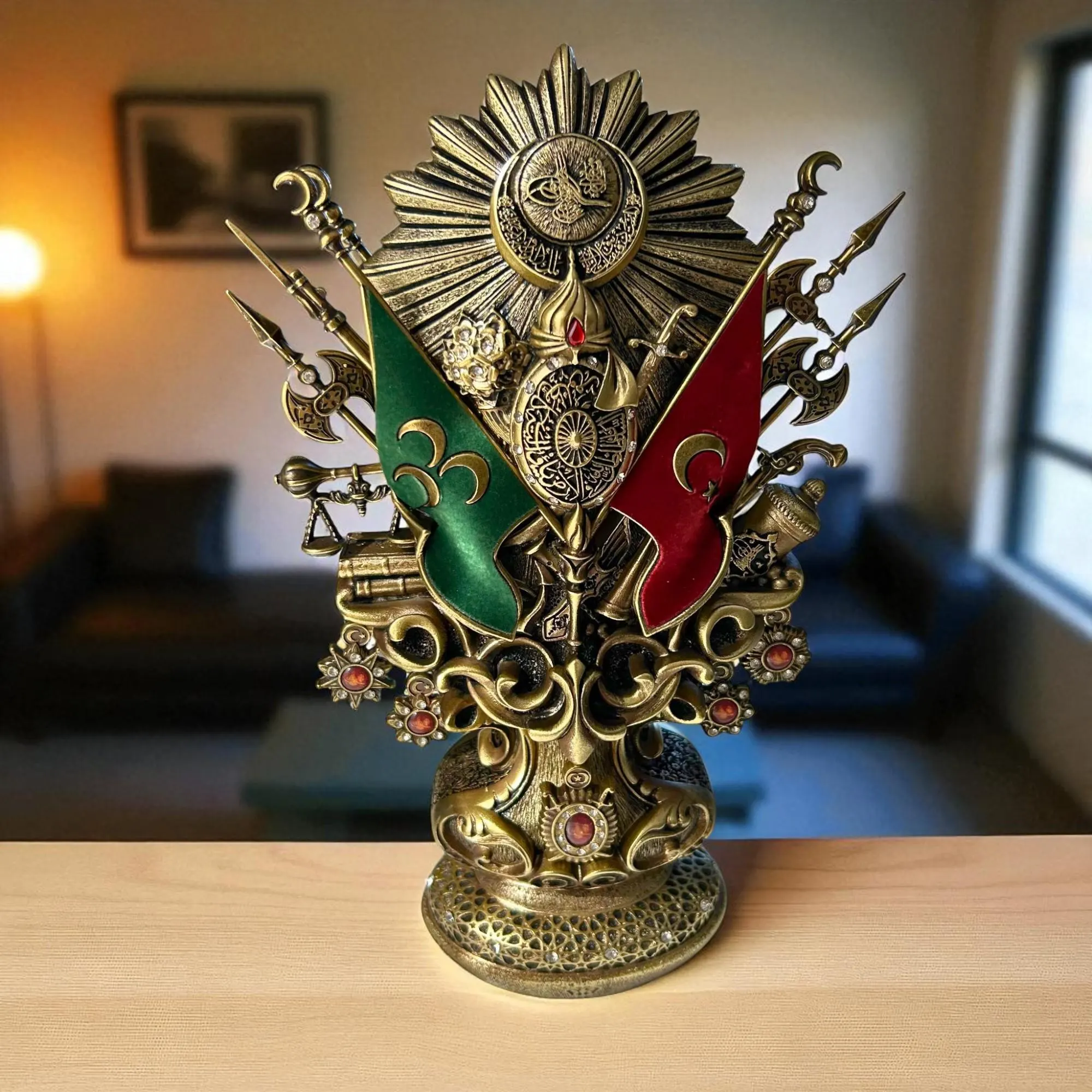Ottoman Empire Army Statue: Turkish Islamic Home Decor, Coat of Arms Ottoman Tughra Ornament, Cultural Gift - image 3