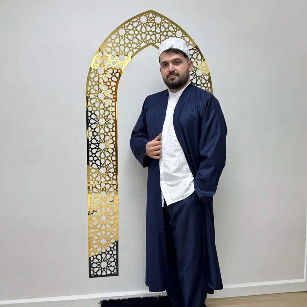 Jubbah and Shalwar Set, Islamic Men’s Clothing, Muslim Man Robes and Pants, Islamic Prayer Jubba and Salwar Outfit - image 2