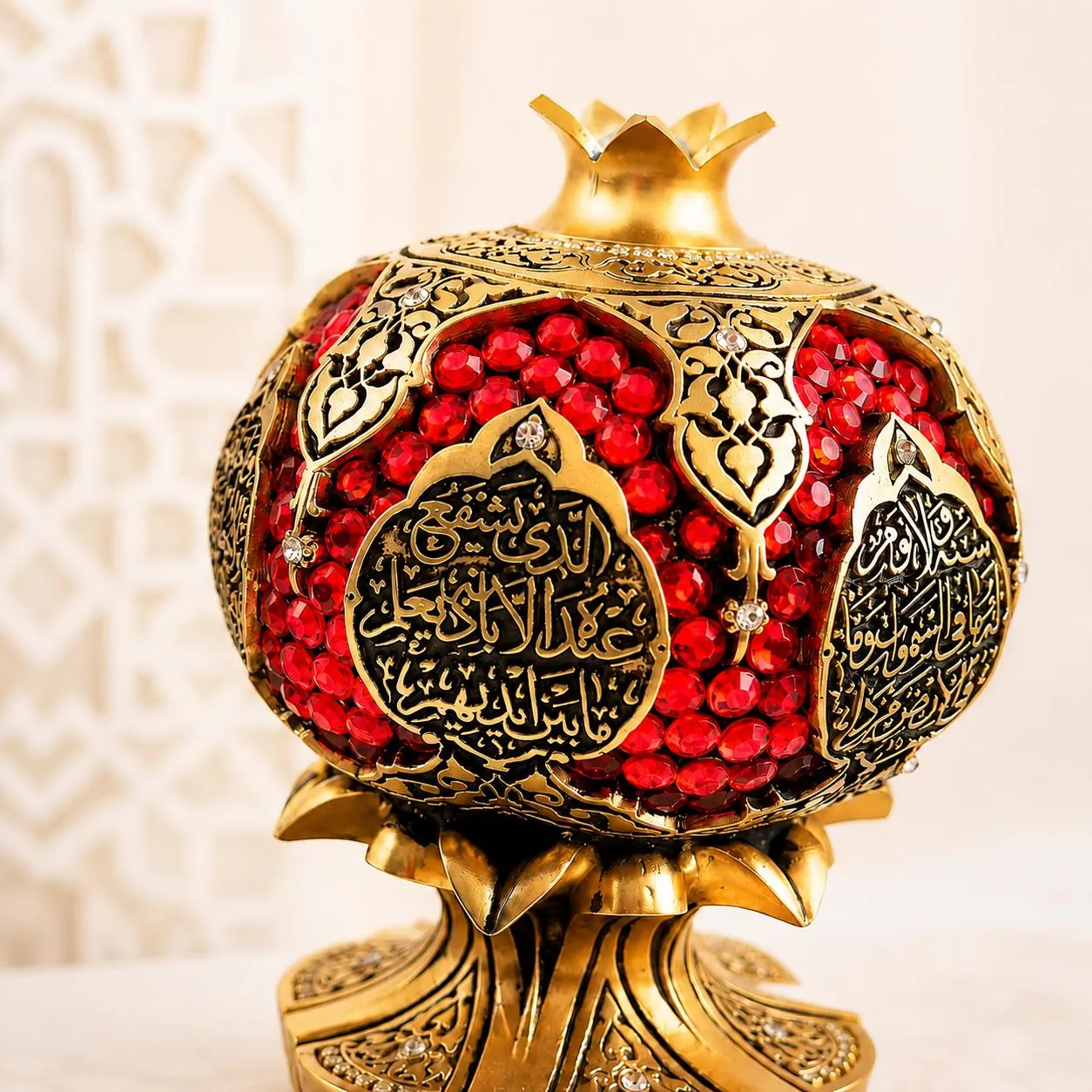 Ayatul Kursi Written Pomegranate Figurine: Islamic Trinket for Home Decor, Muslim Home Housewarming Gift - image 4