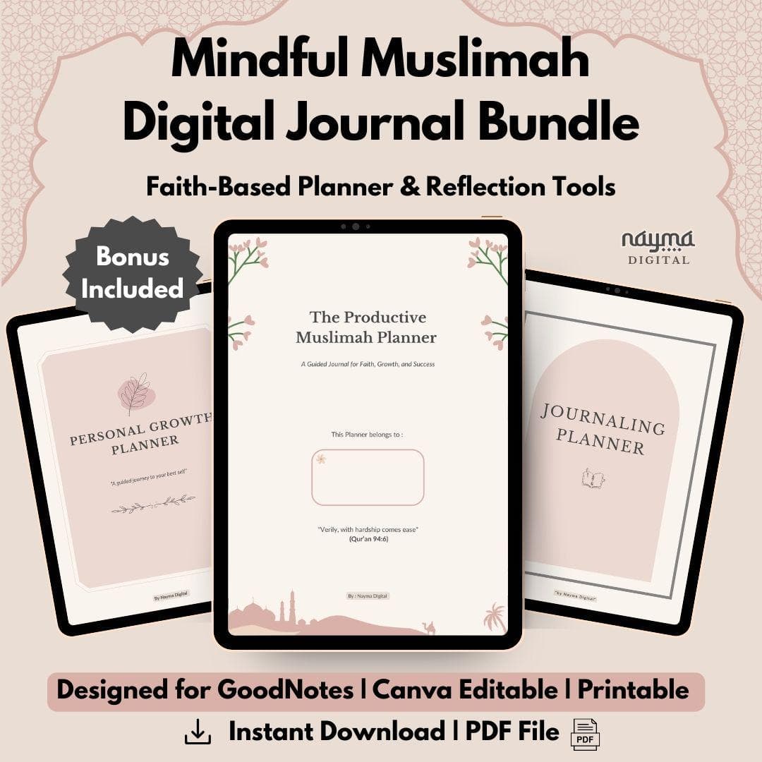 Muslimah Digital Planner Bundle, Islamic Journal, Self Growth Planner, Productivity Planner, PDF - image 2