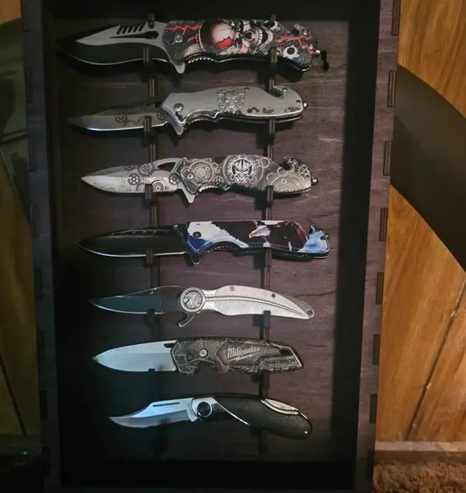 Wooden Knife Display,Knife Display Case,Knife Display Box,Knife Wall Display,Knife Display Rack,Pocket Knife Display,Knife Collection Holder - image 2