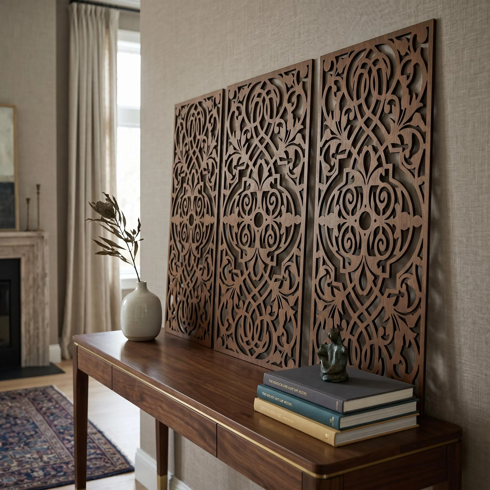 Moroccan Wall Panel, 3 Panel Wall Art, Boho Wood Wall Art, Islamic Wall Decor, Geometric Wall Art, Wooden Wall Panel, Wall Art Set - image 5