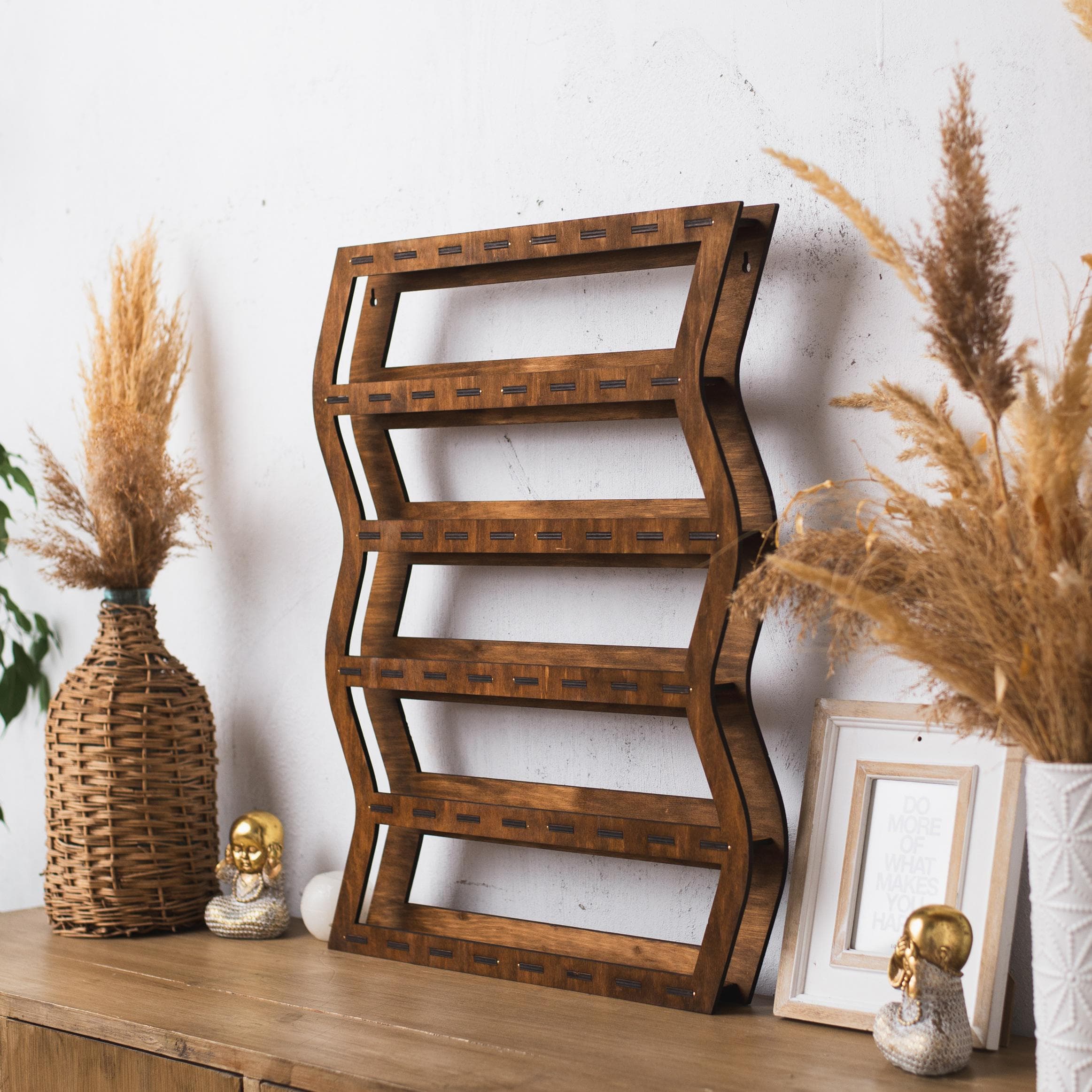 Nail polish rack wall mounted, Wooden nail polish shelf, Nail polish display, Nail polish holder wood, Nail polish organizer for wall - image 2