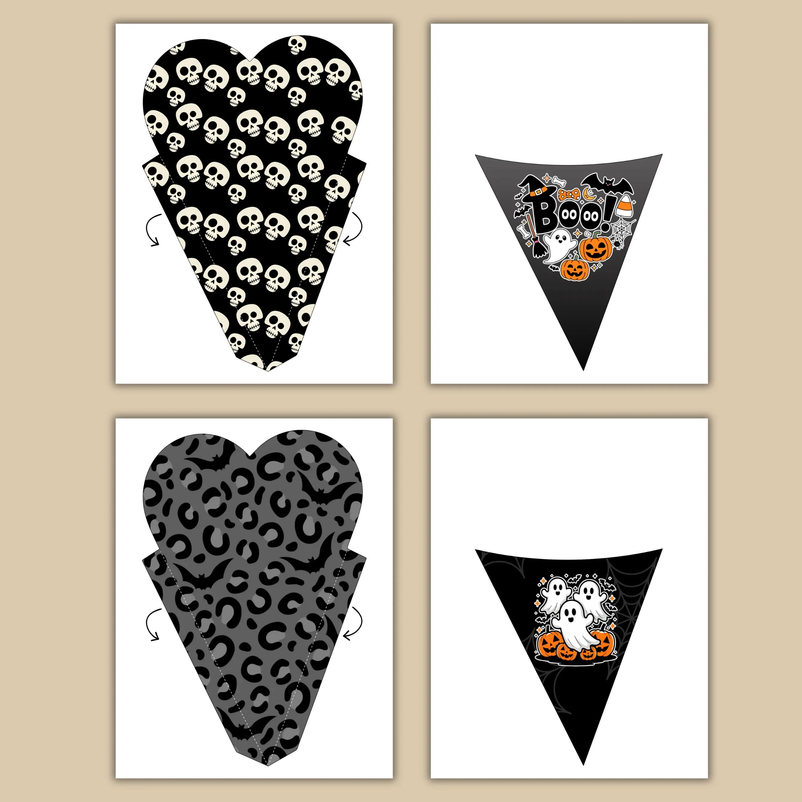 Printable Halloween Cone Favors, Spooky Party Treats, Halloween kids treat favor, Trick Or Treat Bags, Classroom Treat Candy Bags - image 5