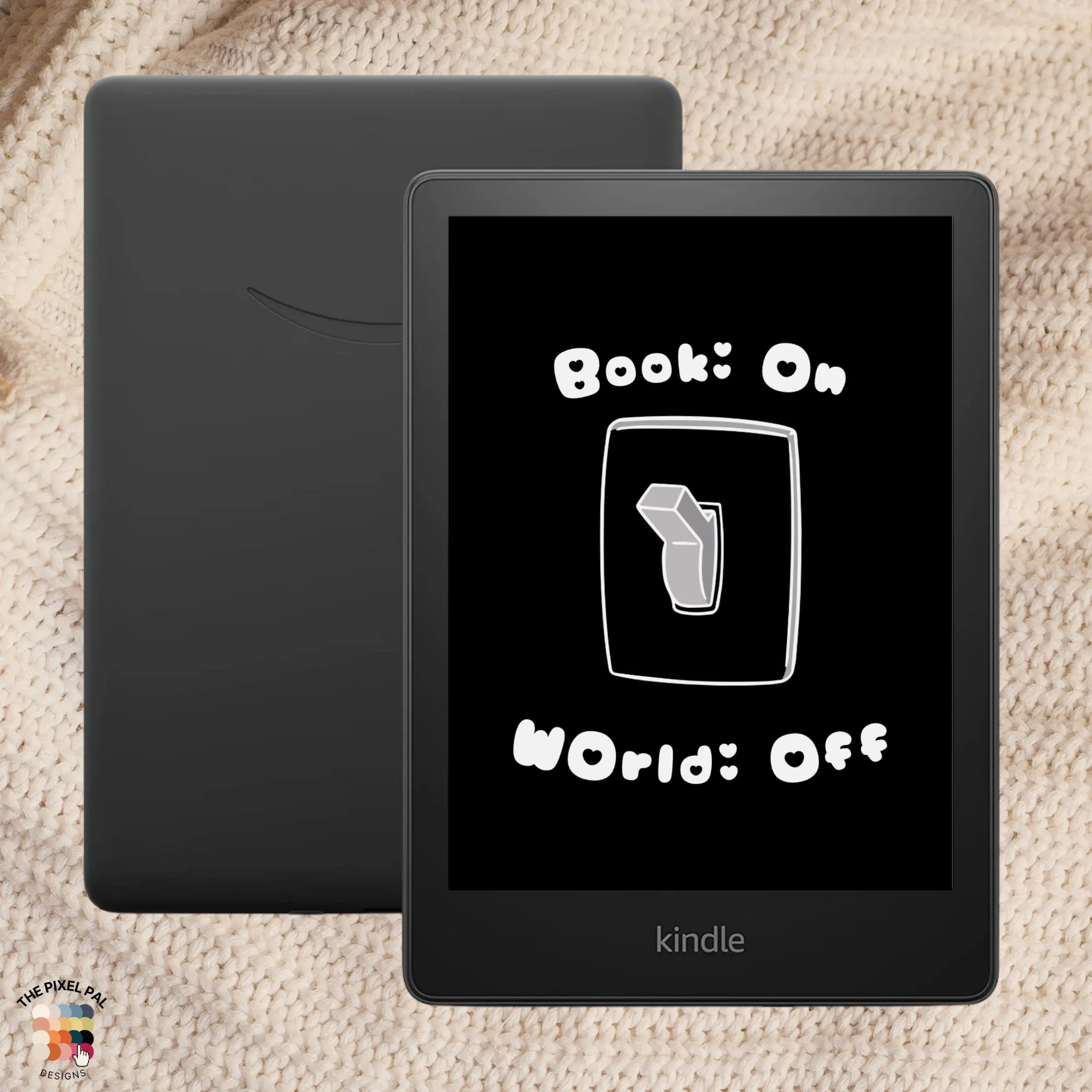 Books On World Off Kindle Paperwhite Screensaver Set – Minimalist Light & Dark Mode E-Reader Wallpapers - image 4
