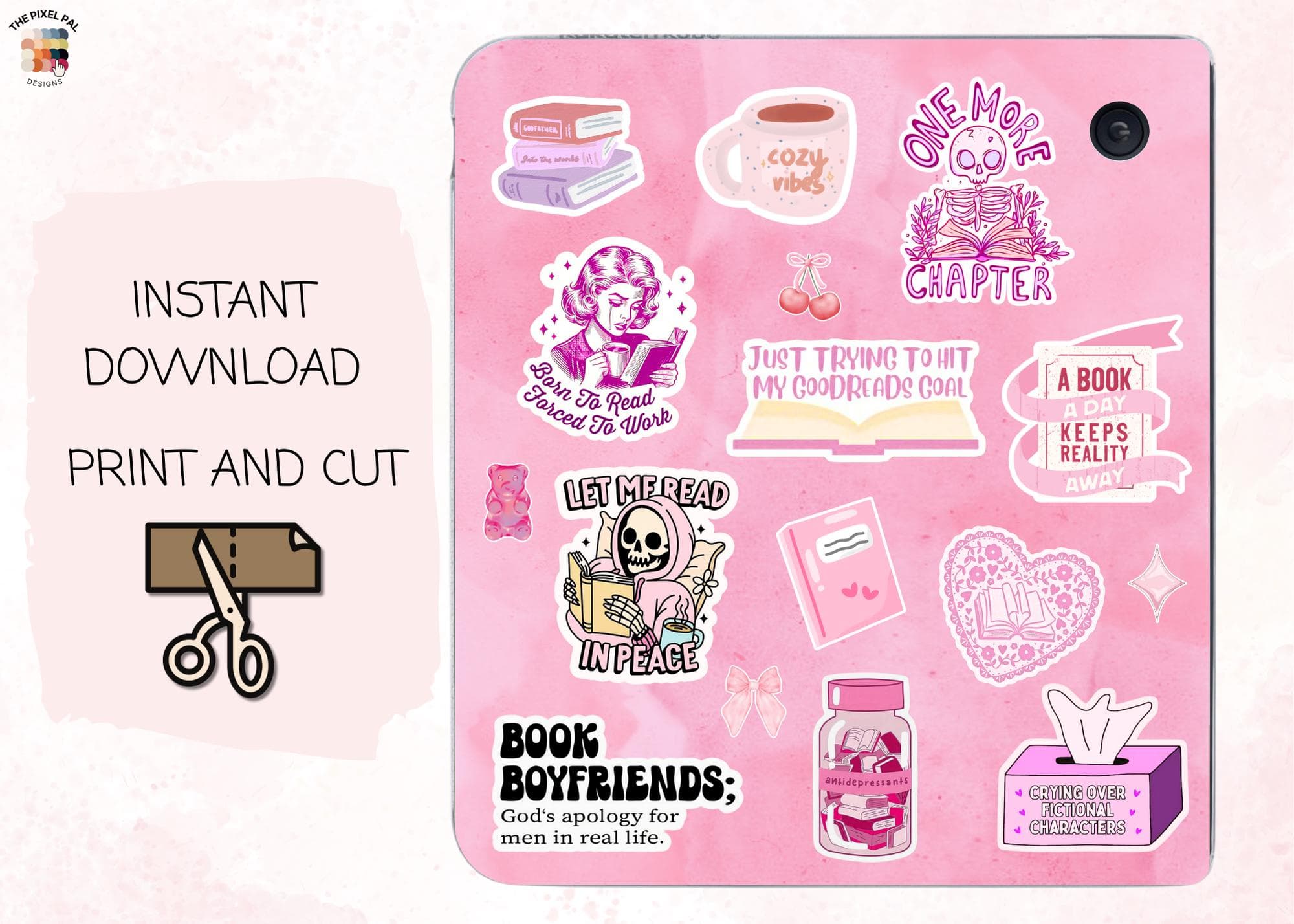 Kobo Clear Case Printable Inserts | Cute Bookish Digital Decor for Kobo Libra | Digital Download - image 4